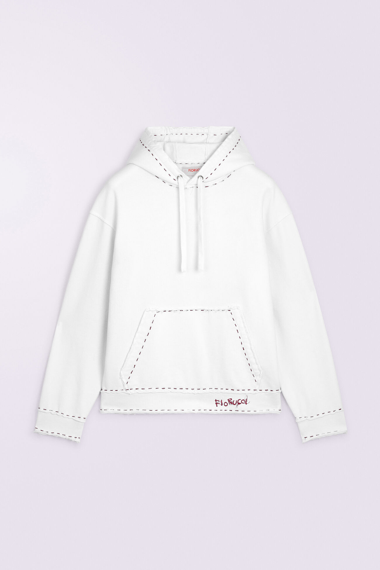Stitch Logo Hoodie White
