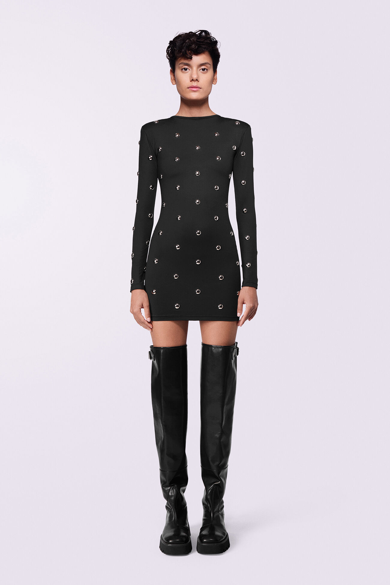 Stud Mini Dress Black