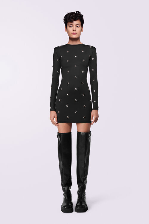 Stud Mini Dress Black