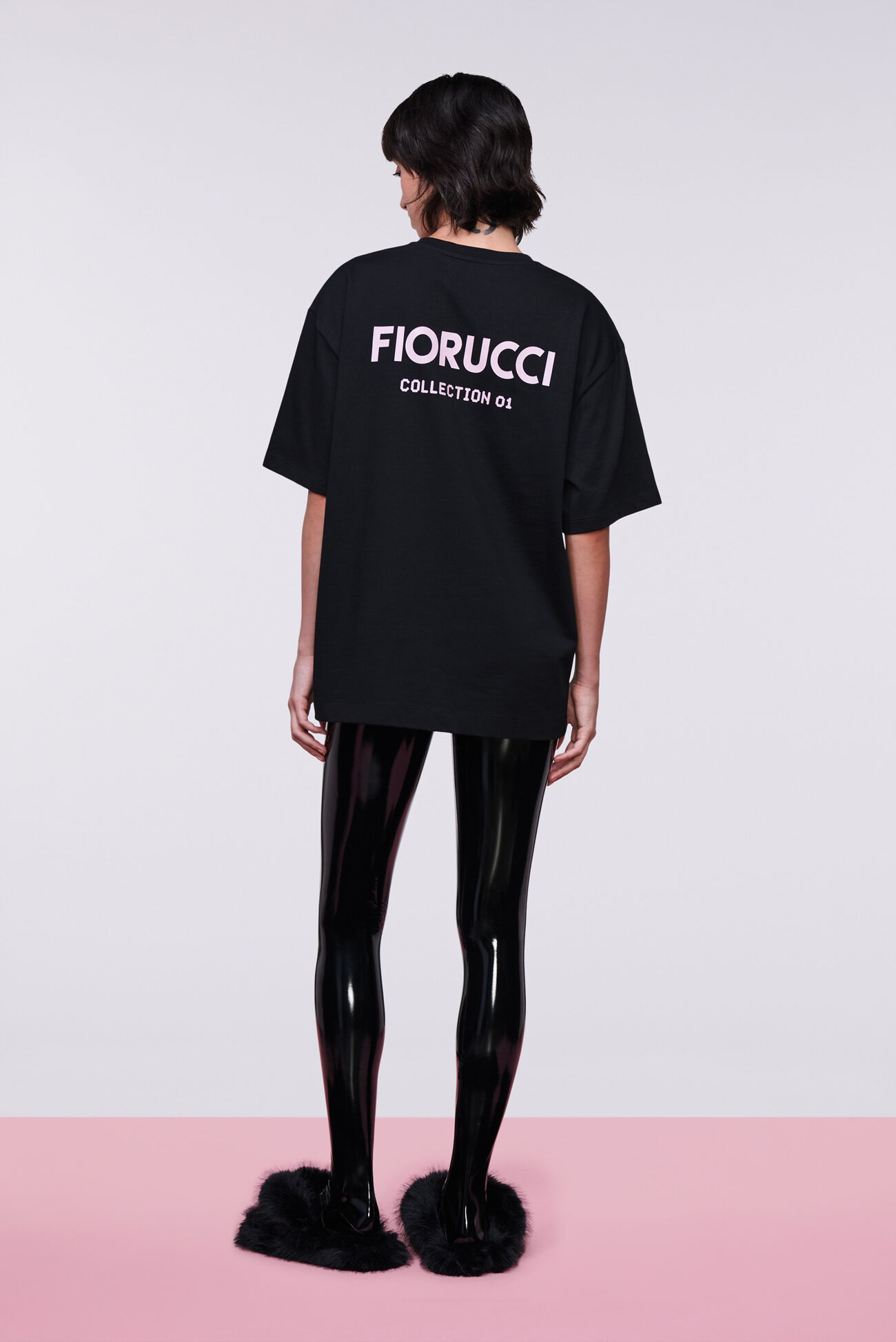 Vinyl Footed Leggings Black