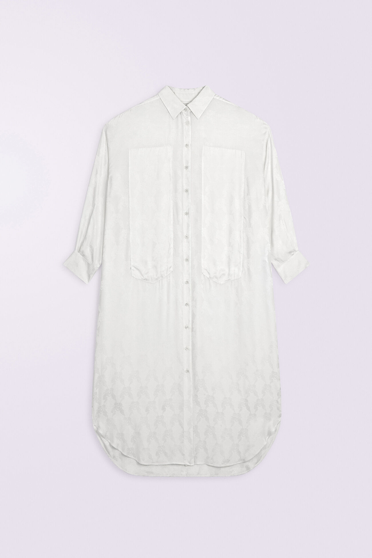 Kissing Angels Jacquard Shirt Dress White