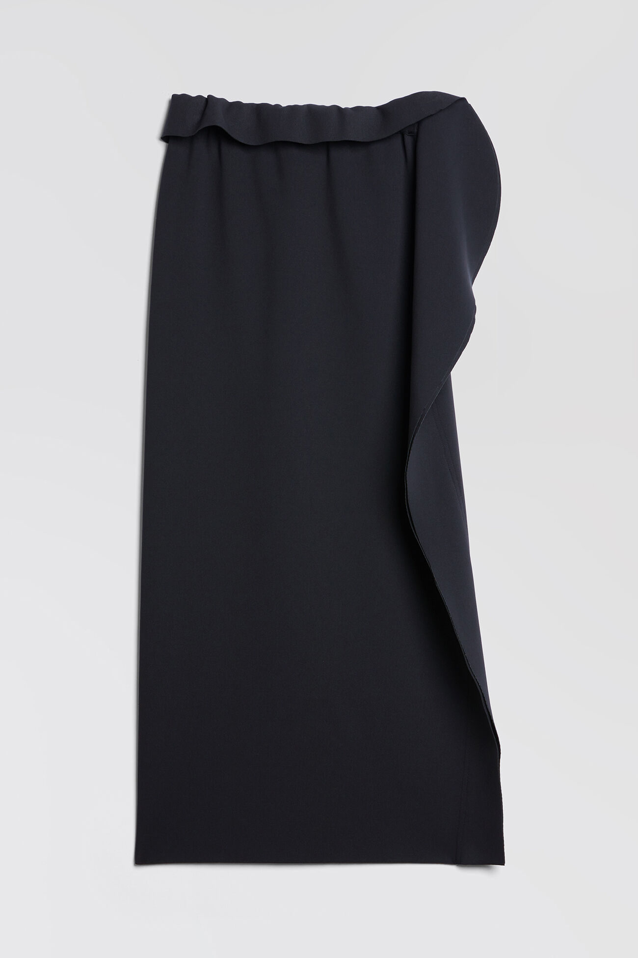 Ruffle Midi Skirt Black