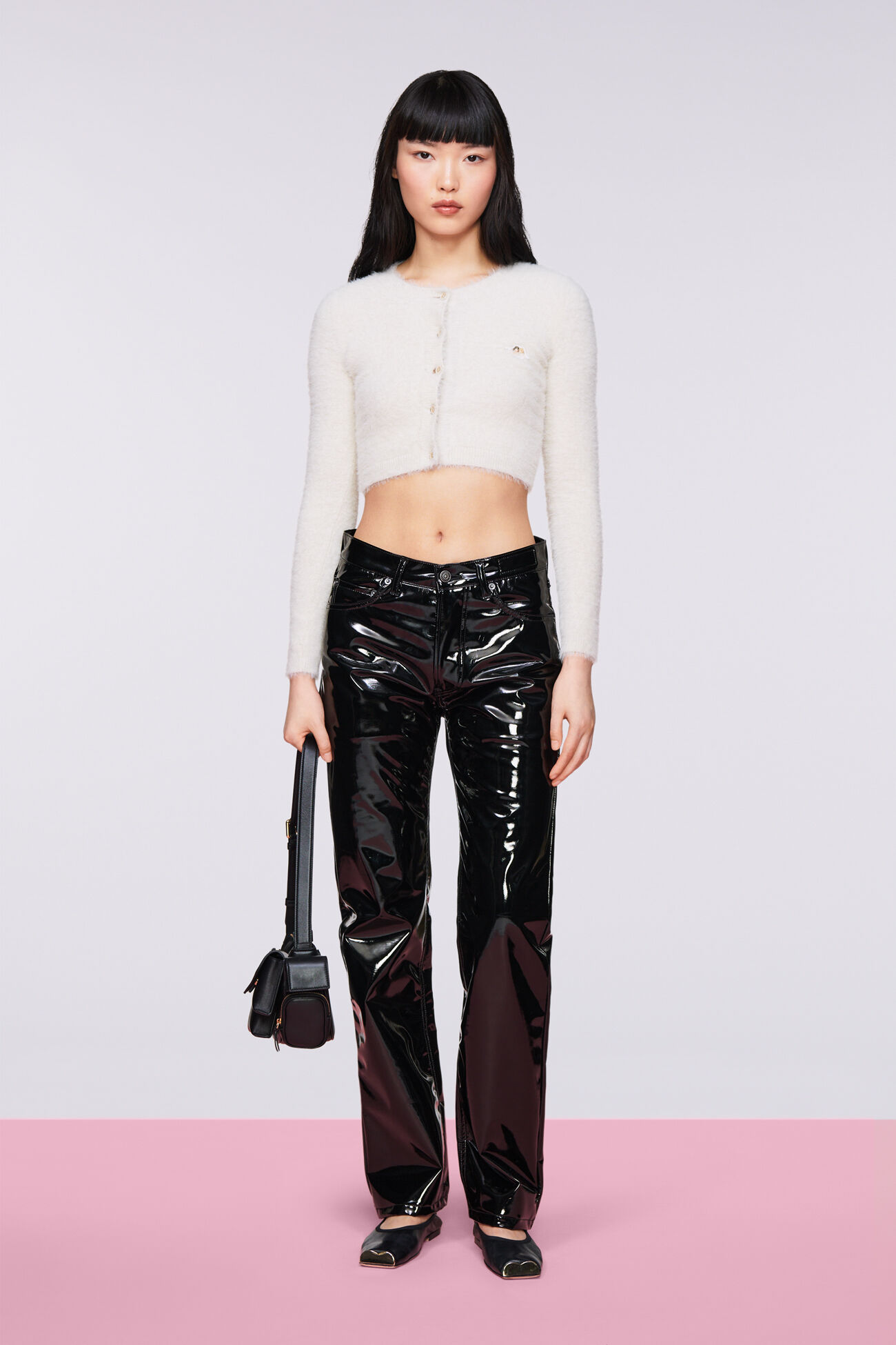 Angels Patch Crop Cardigan White