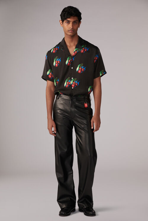 Faux Leather Trousers Black