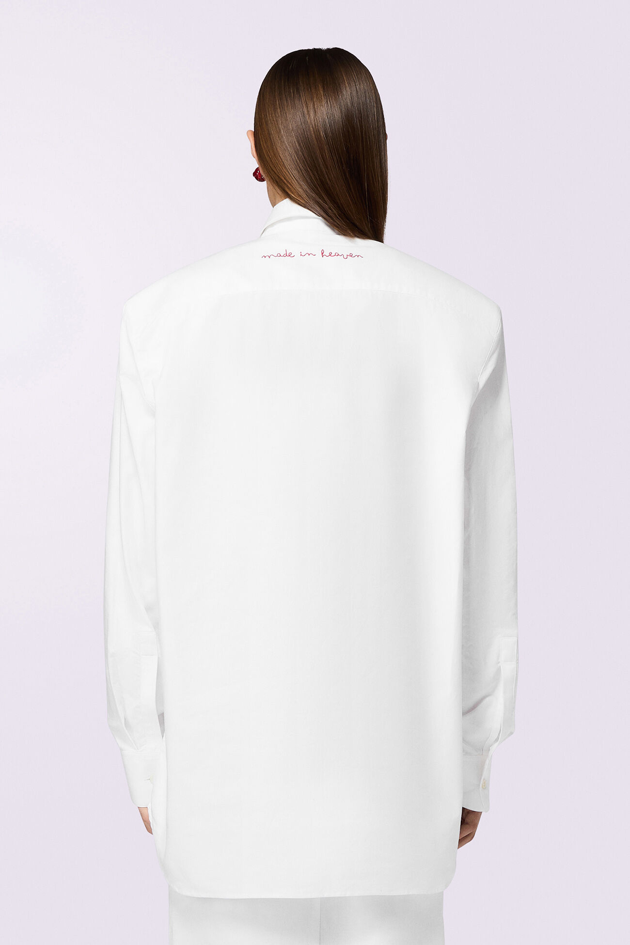 Embroidered Padded Shirt White