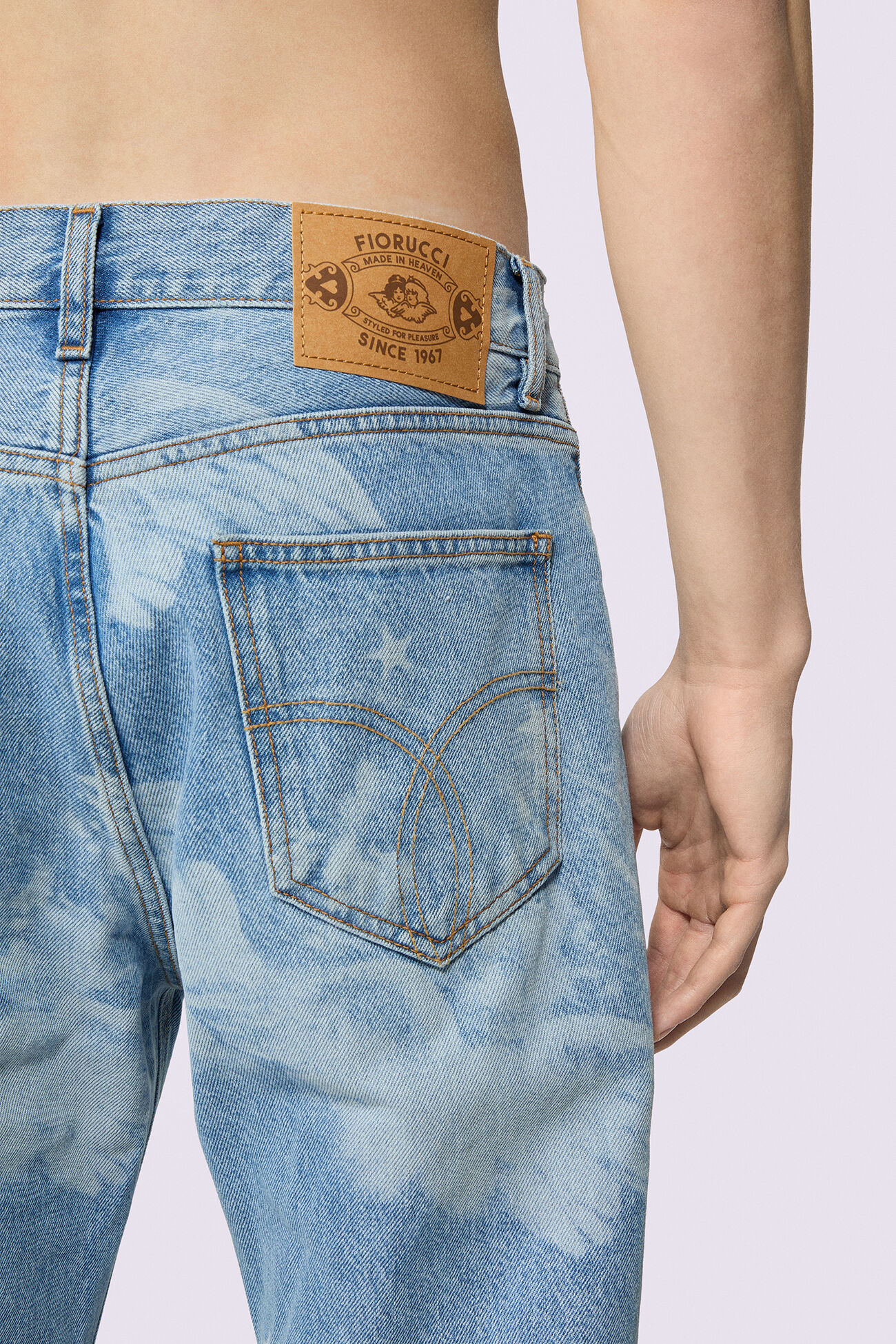 Unisex Angels Straight Fit Jeans Light Blue