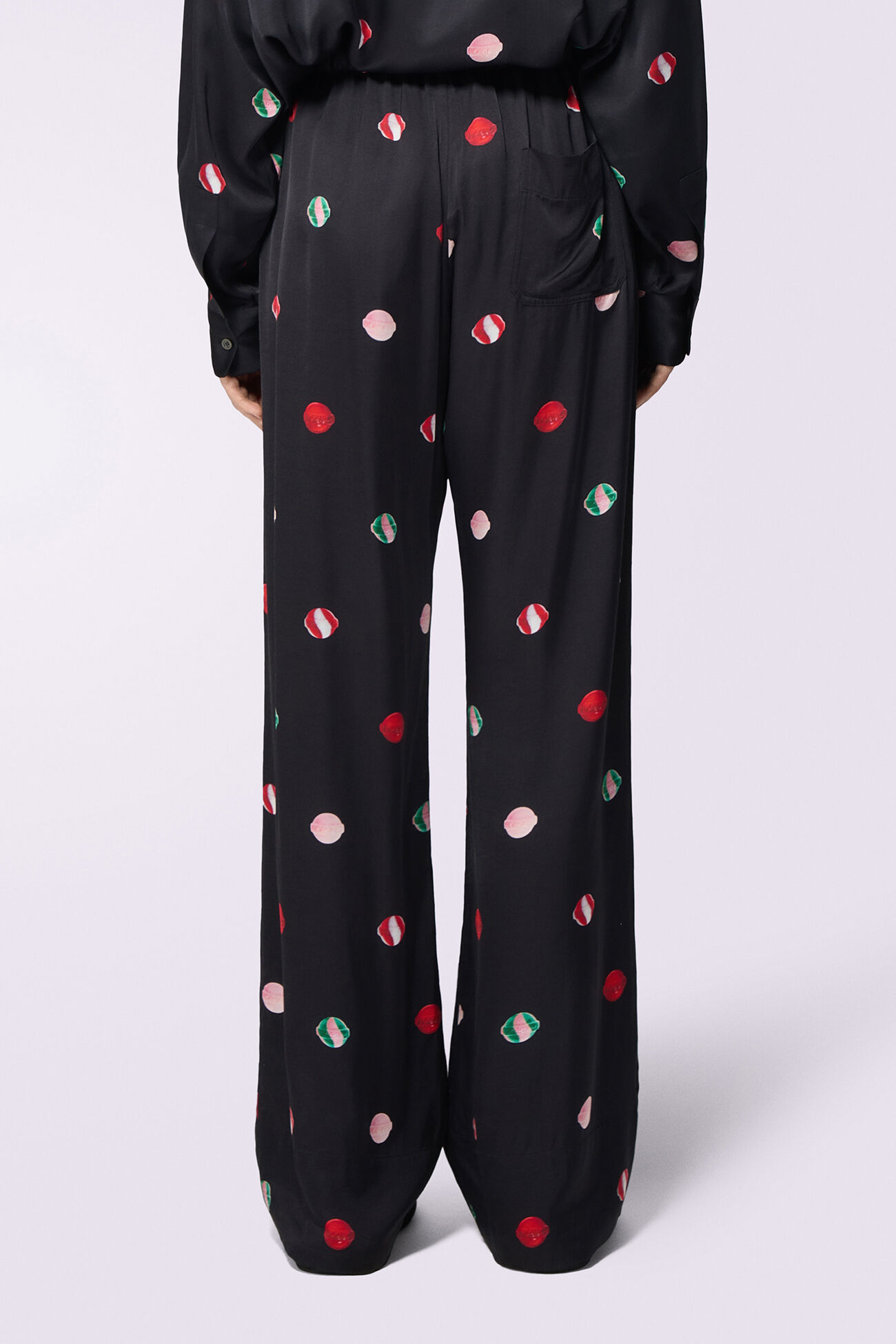 Lollipop Print Trousers Black