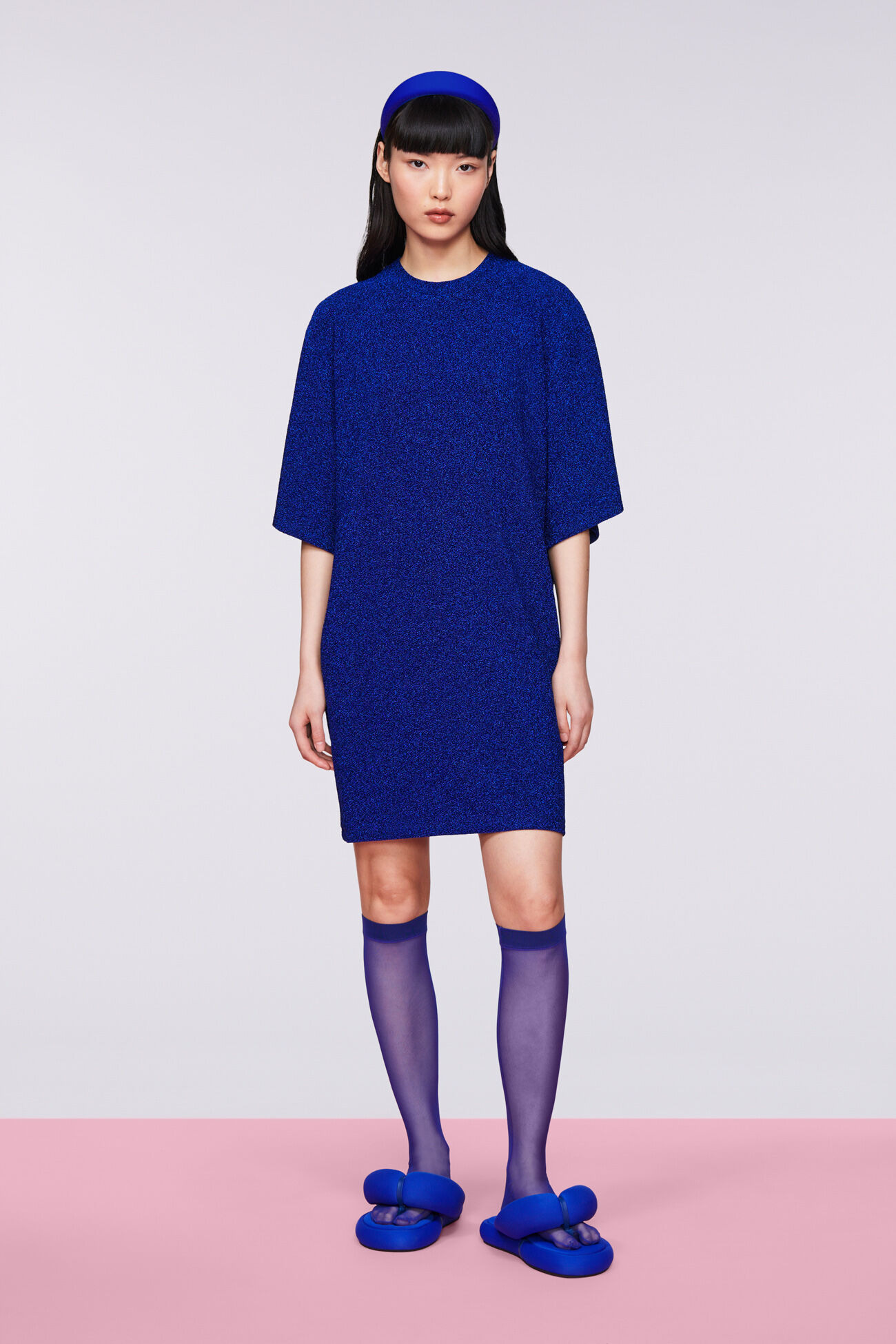 Sparkly Mini T-Dress Blue