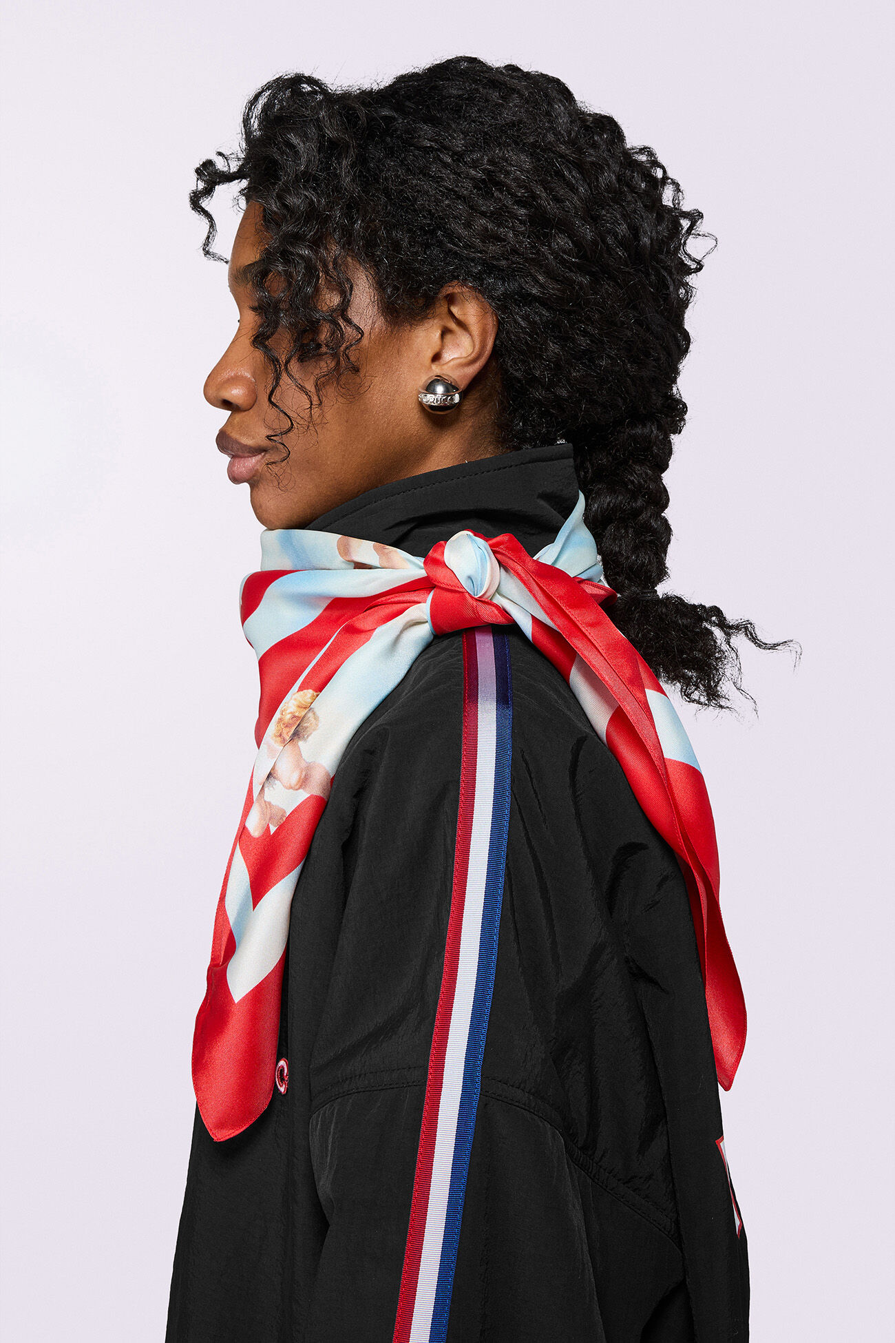 Hot Winter Tricolor Stripe Jacket Black