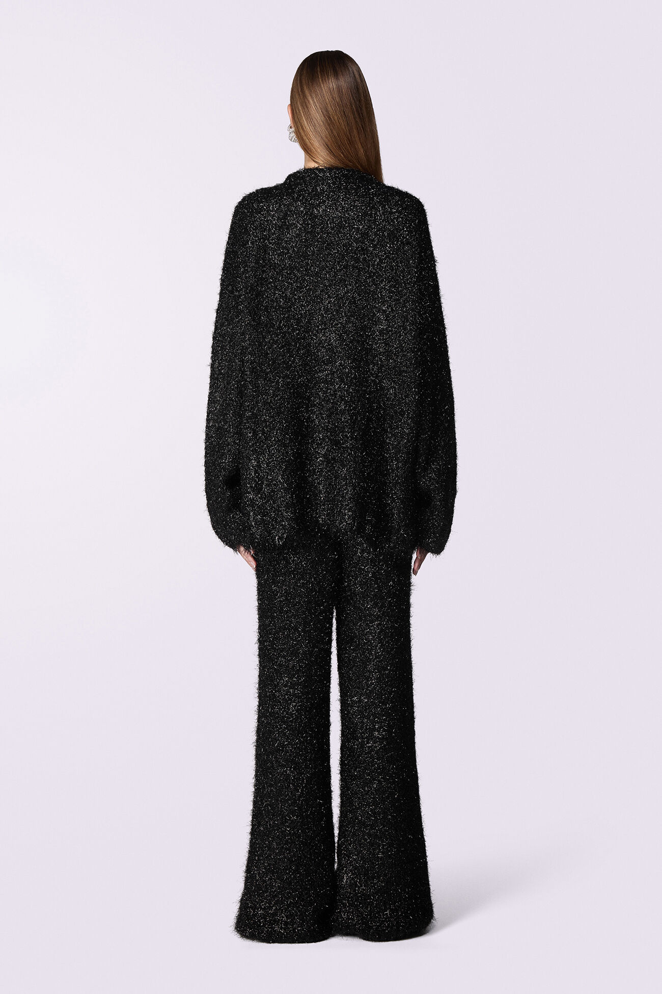 Unisex Metallic Knit Jumper Black