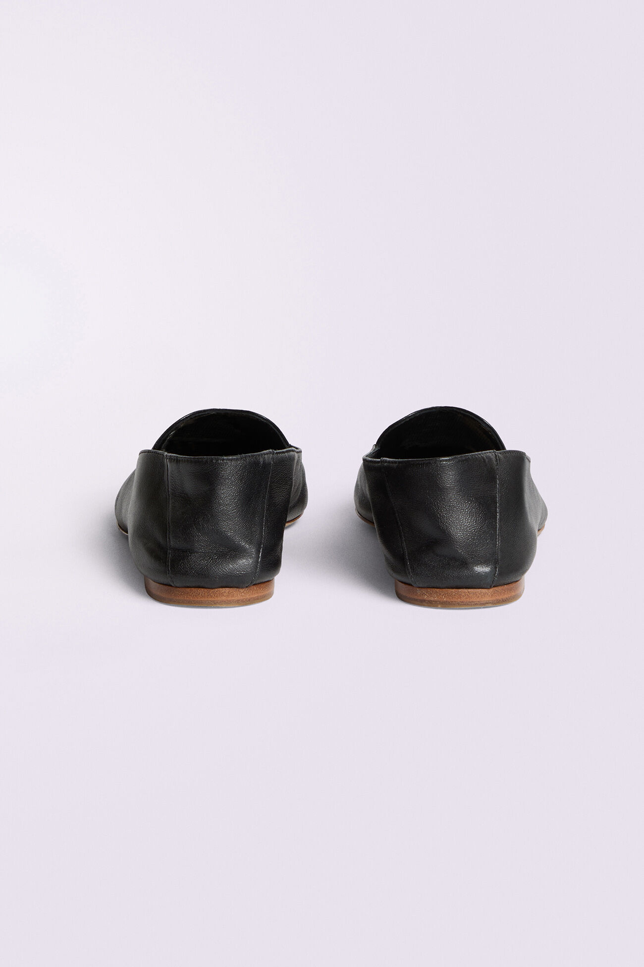 Women's Heart Leather Loafers Black