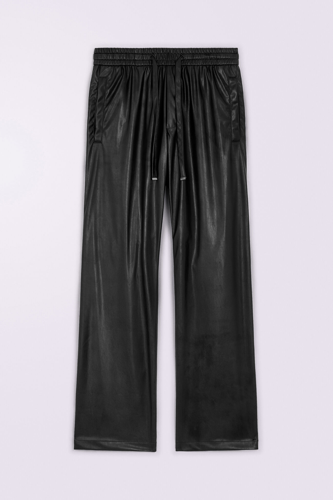 Unisex Faux Leather Joggers Black