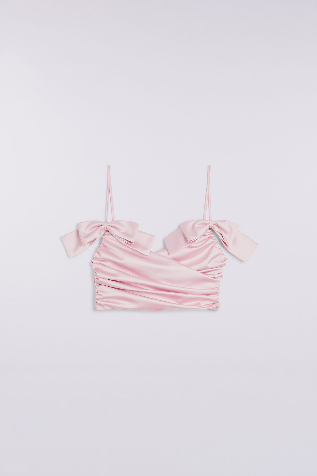 Satin Bow Bralette Pink
