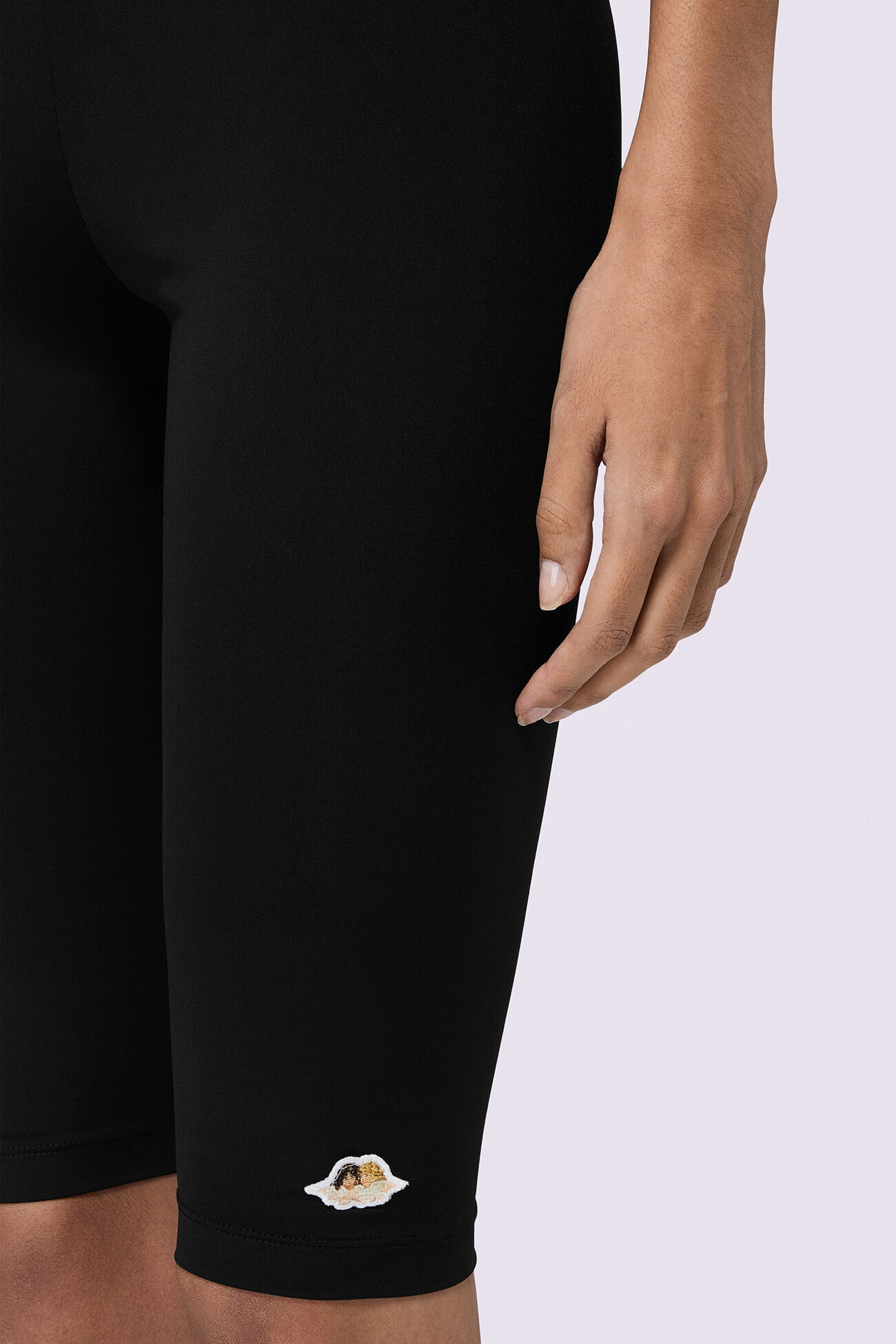 Angels Patch Biker Shorts Black