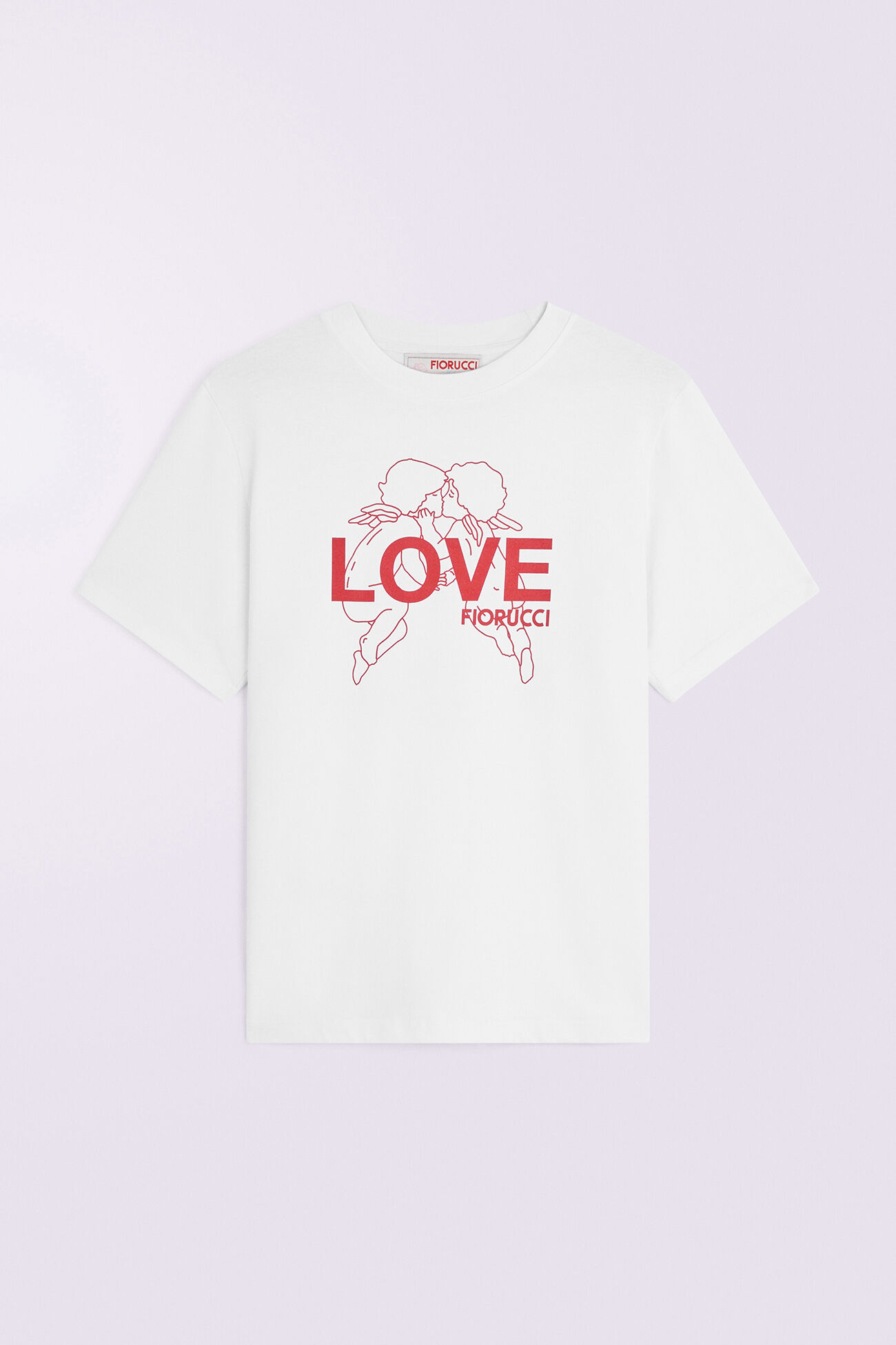 Kissing Angels Love Print Regular T-Shirt White
