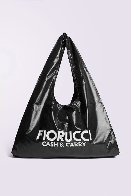 Recycled Nylon Hobo Bag Black