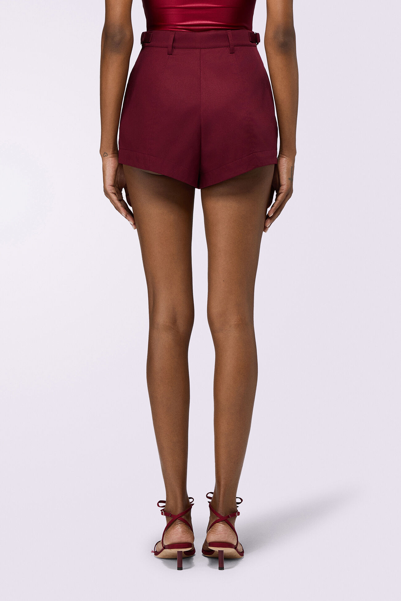 Embroidered Shorts Red