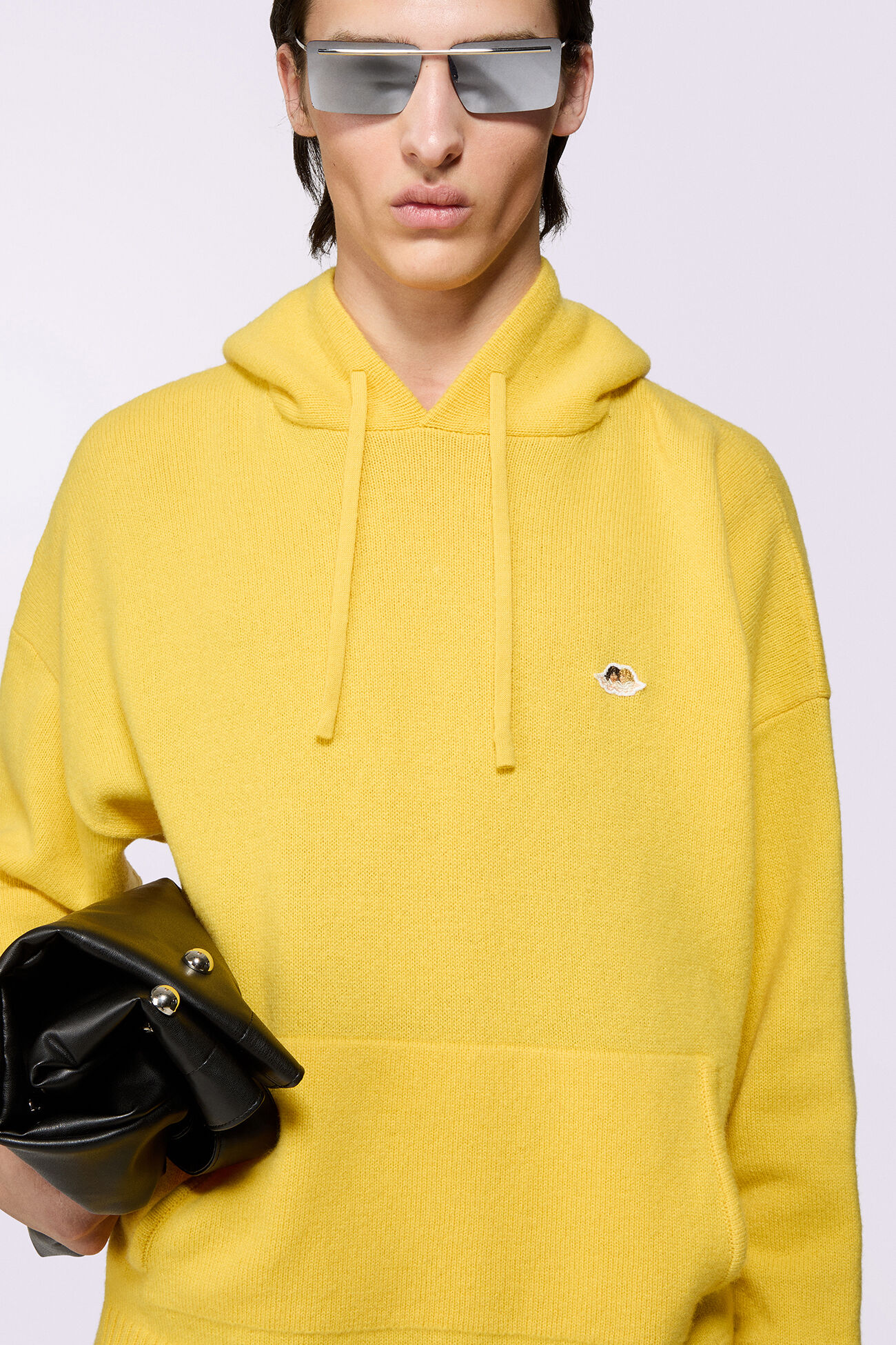 Angels Patch Cashmere Hoodie Yellow