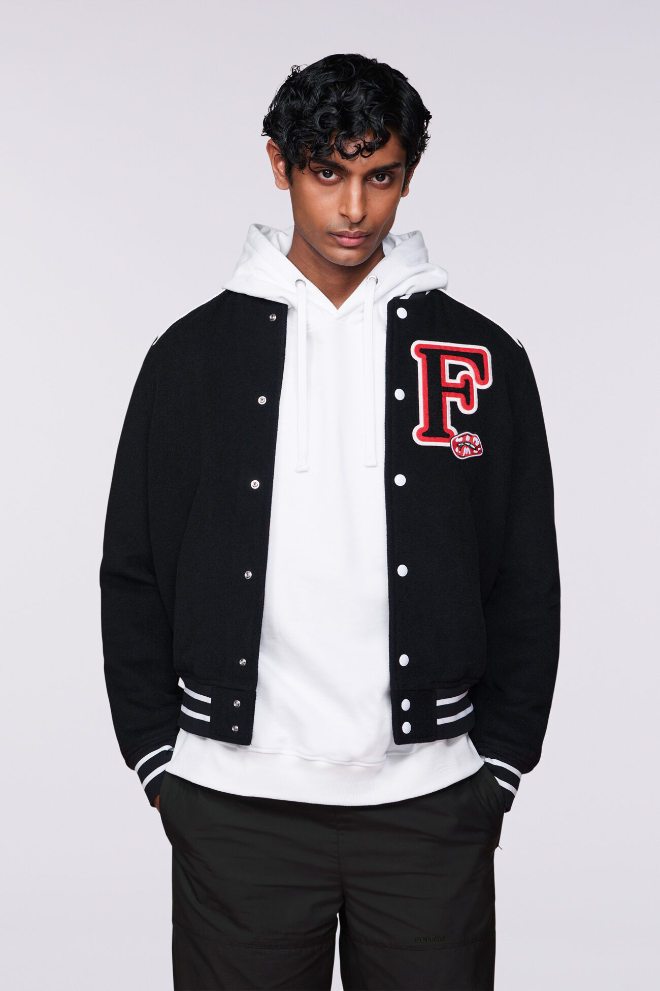 Varsity Patch Jacket Black