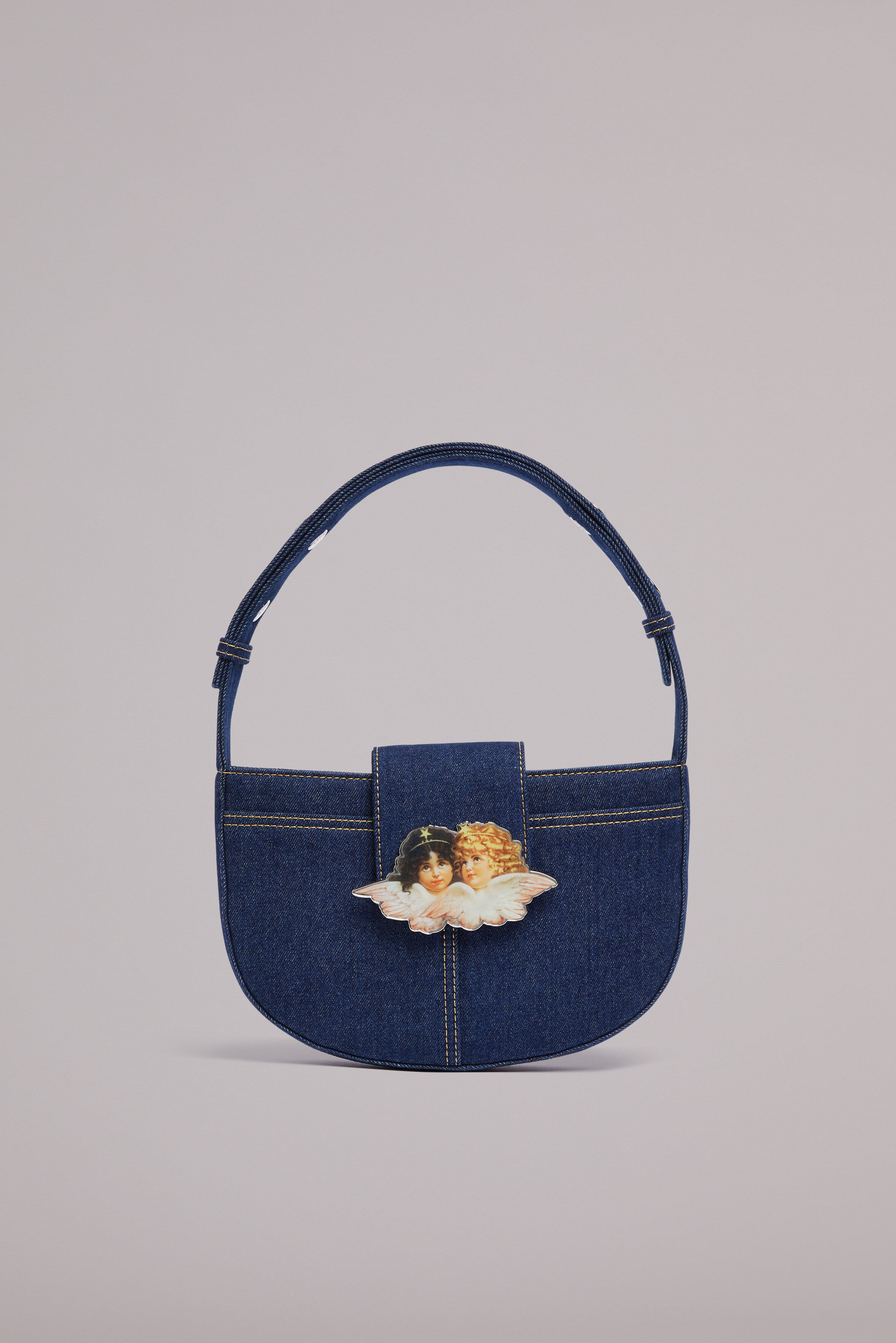 Angels Clasp Shoulder Bag Mid Wash