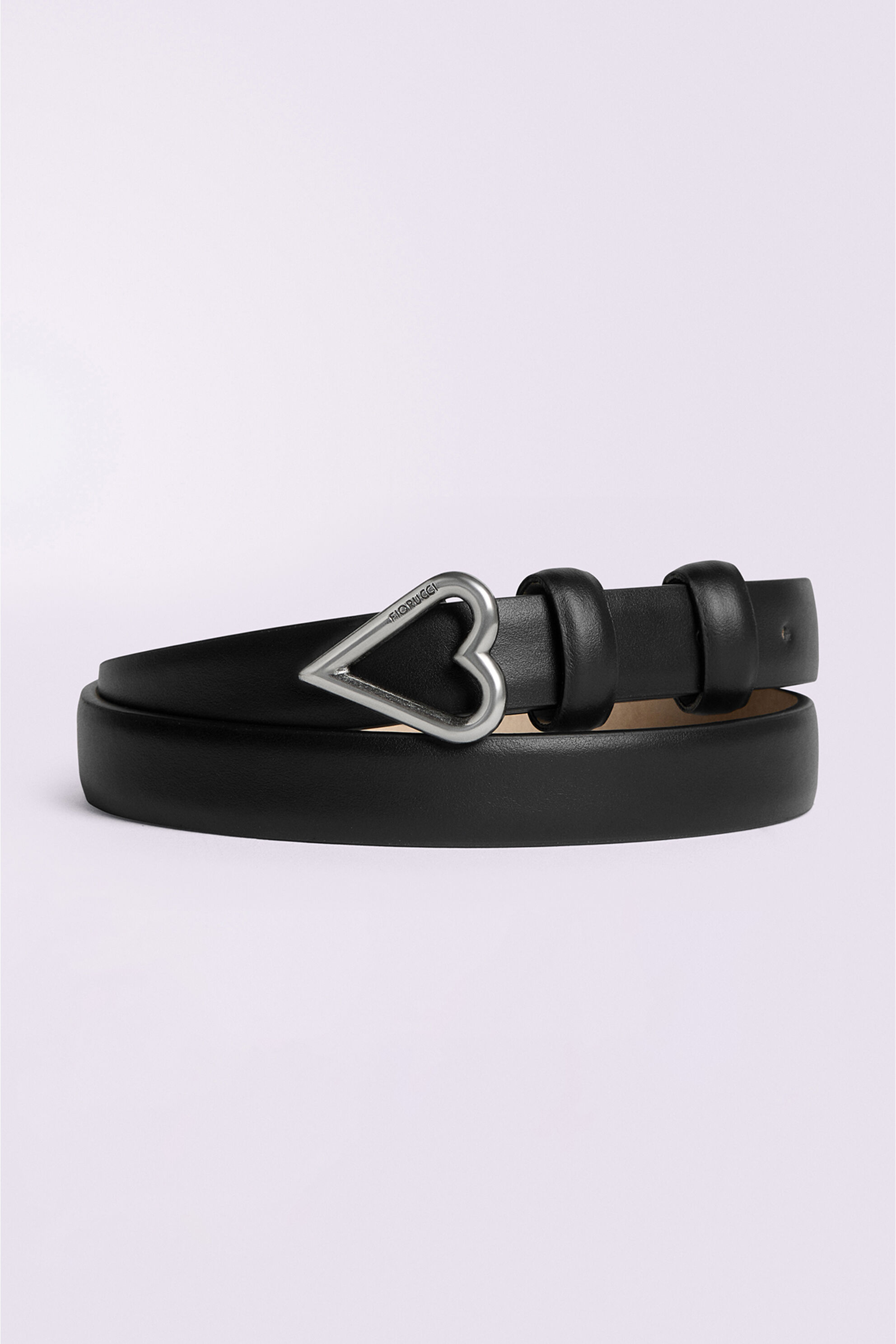 Heart Leather Belt Black