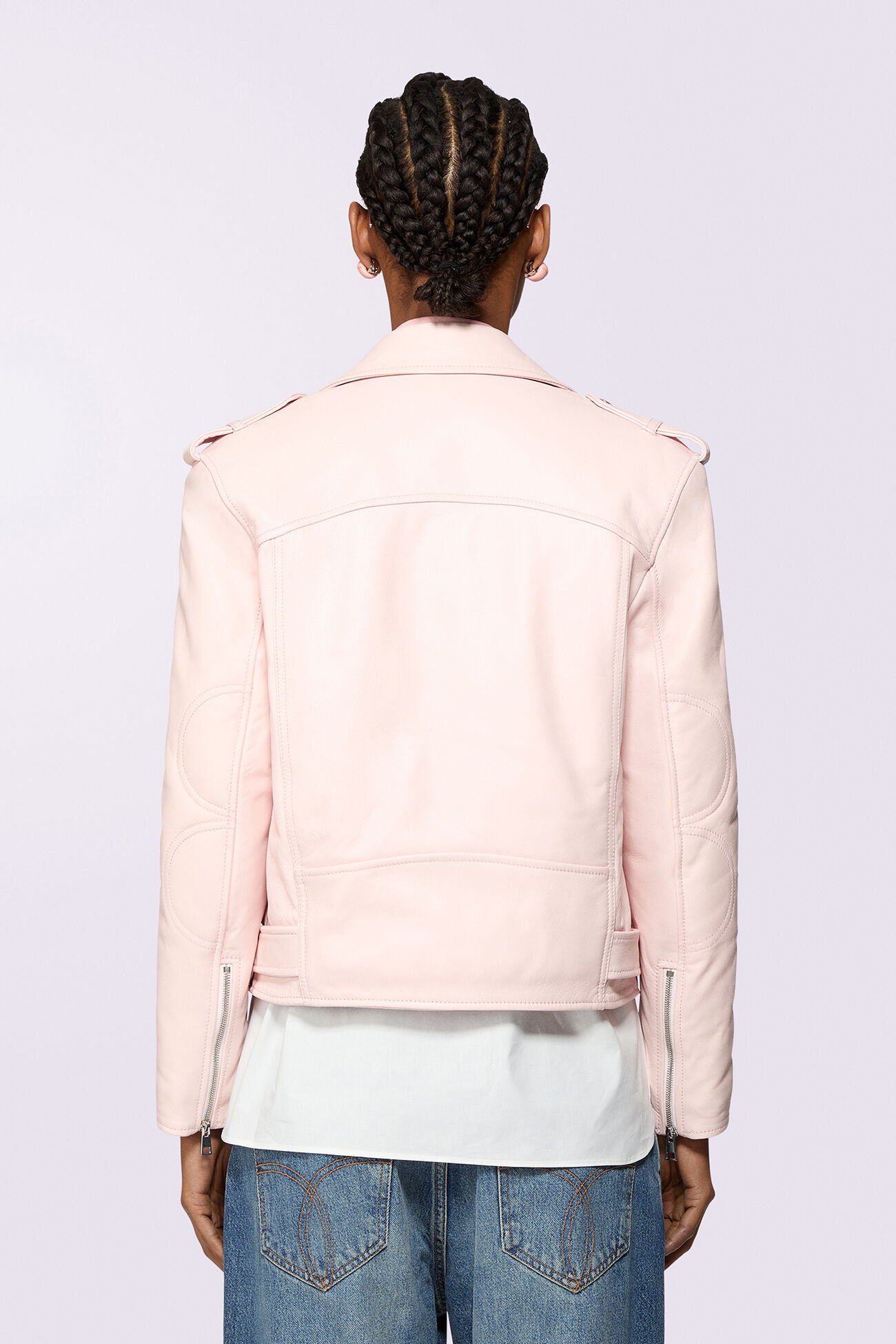 Leather Biker Jacket Pink