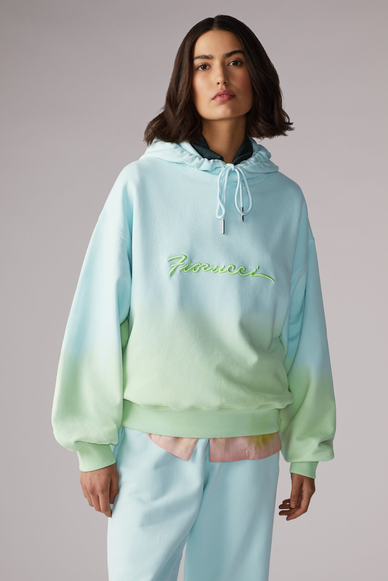 Ombre Squiggle Logo Hoodie Green