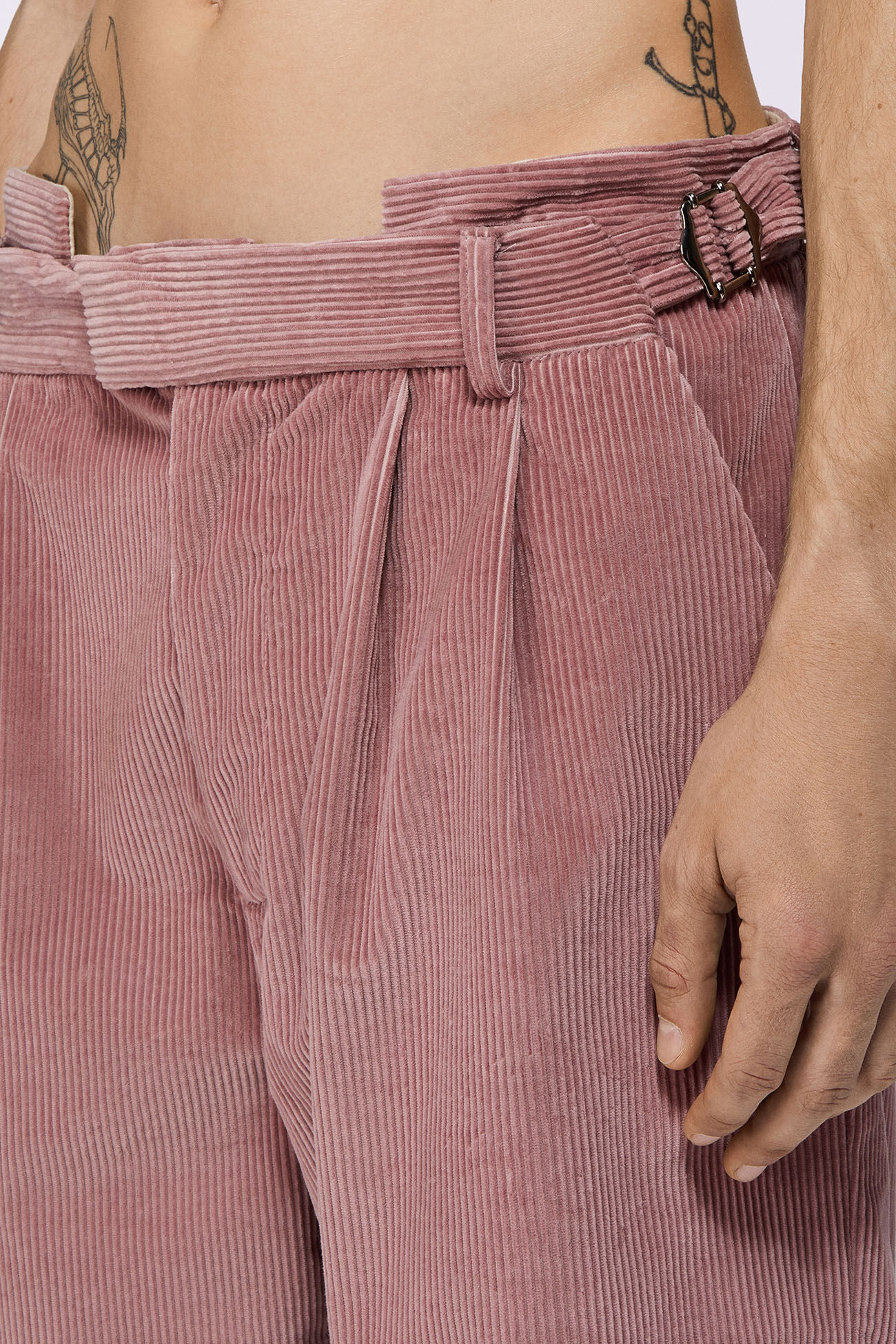 Logo Label Corduroy Trousers Pink