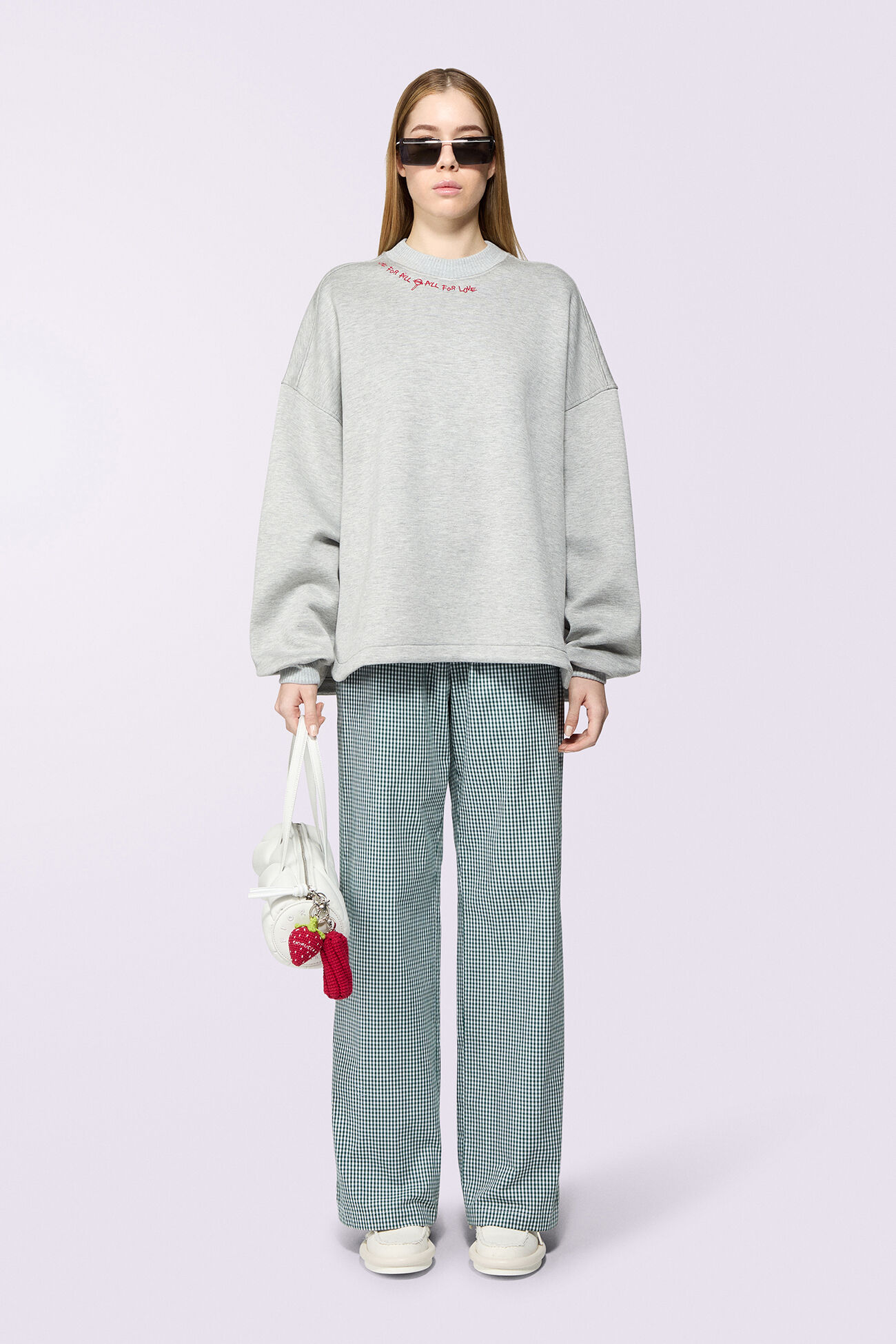 Unisex Embroidered Neoprene Sweatshirt Grey