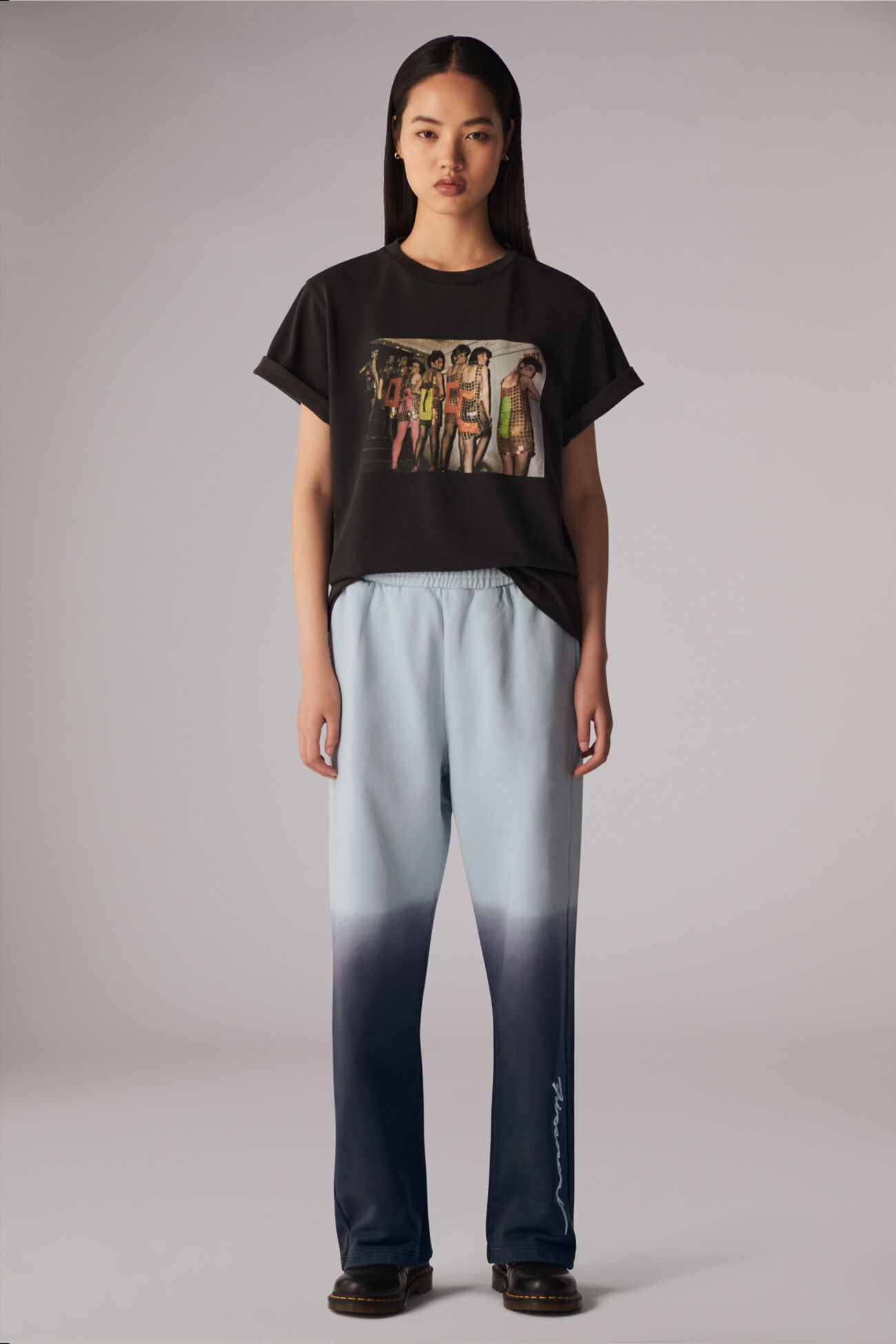 Ombre Squiggle Logo Joggers Blue