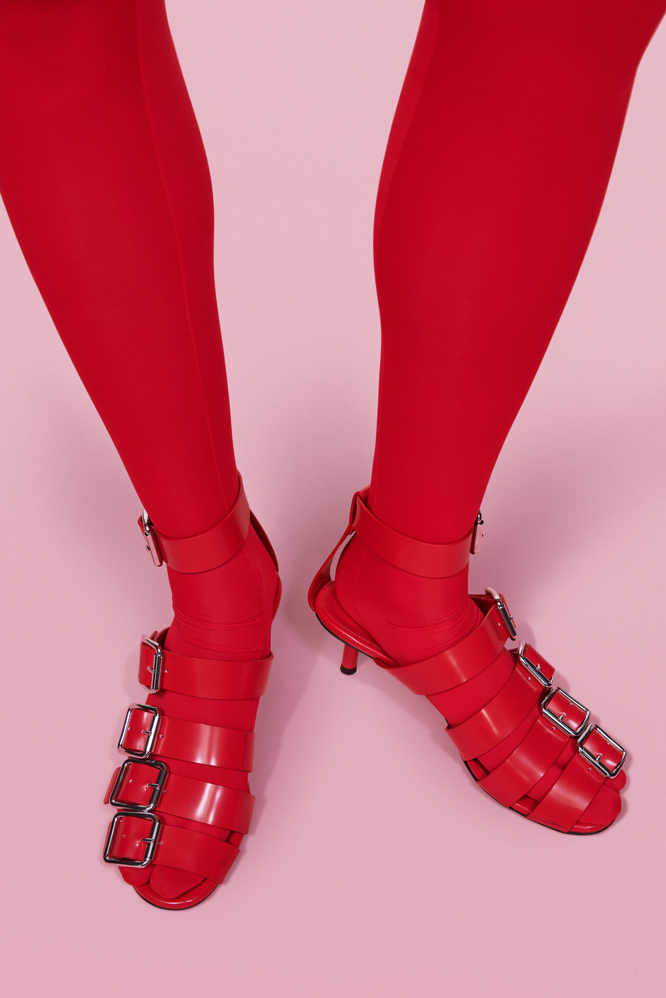 Footed Leggings Red