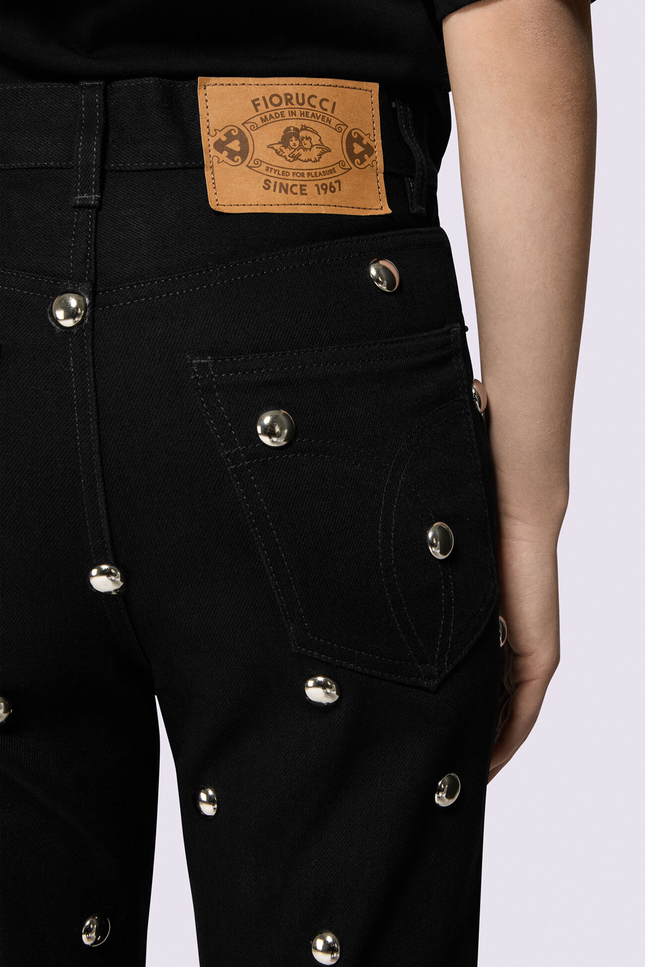 Stud Flare Jeans Black