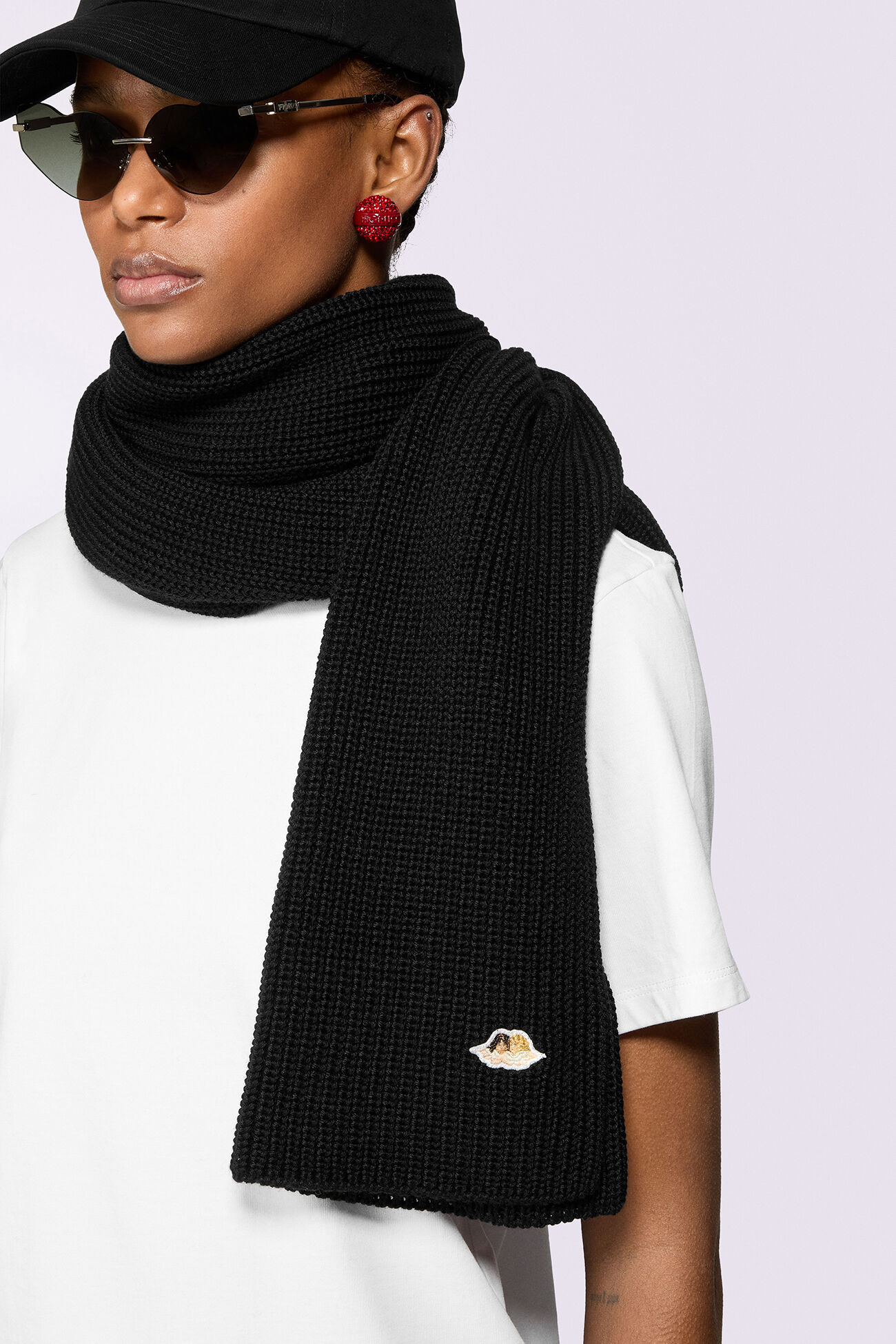 Angels Patch Scarf Black
