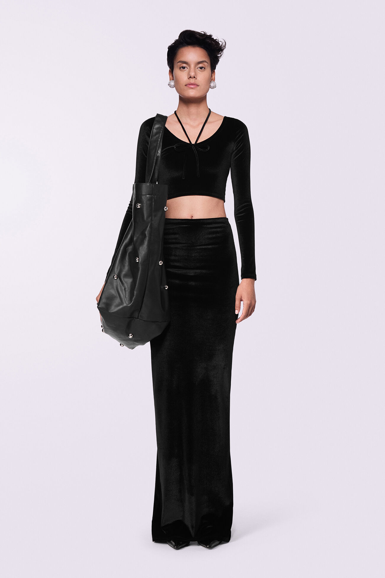 Stud Tote Bag Black