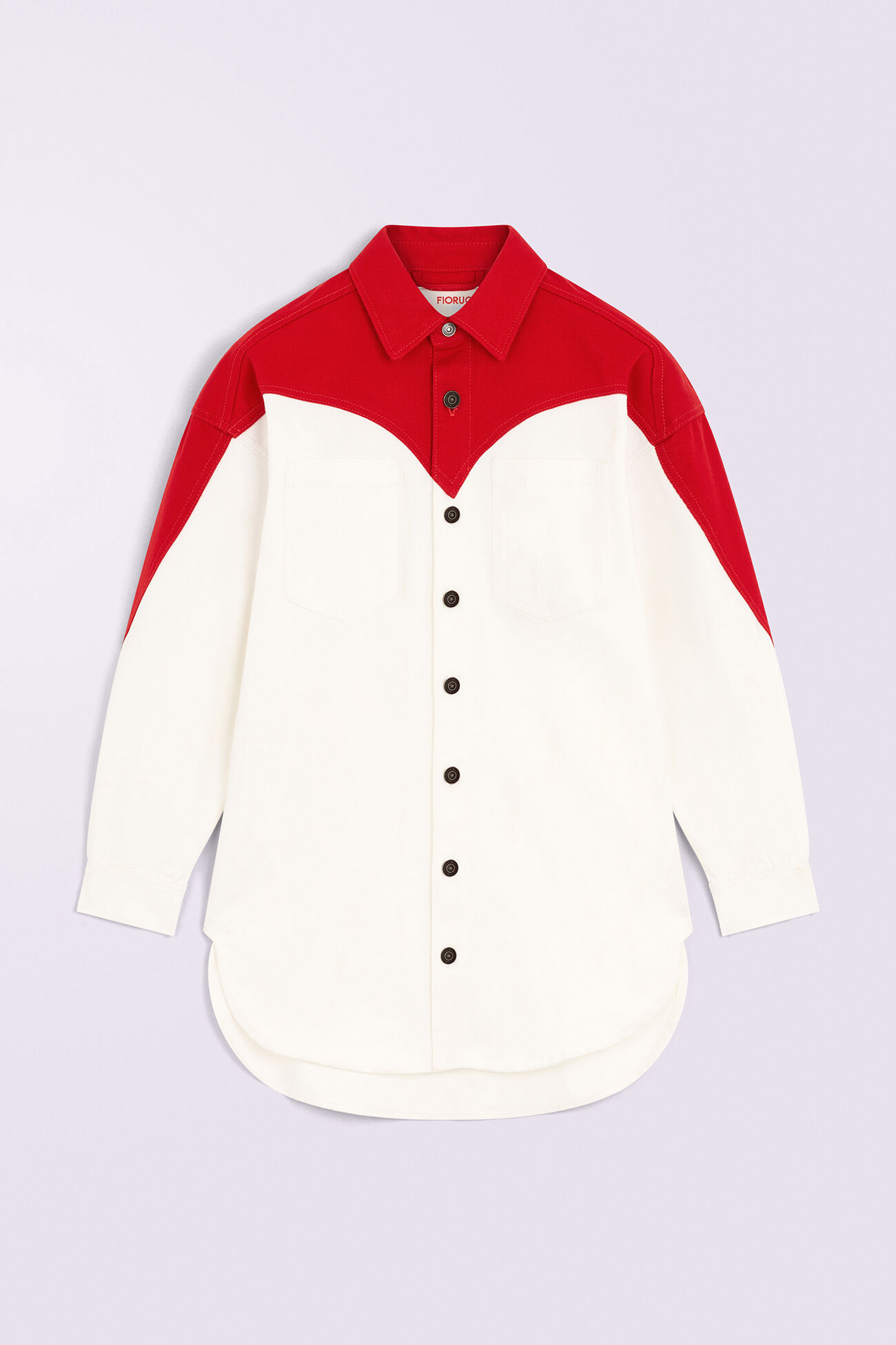 Heart Denim Shirt Dress Red