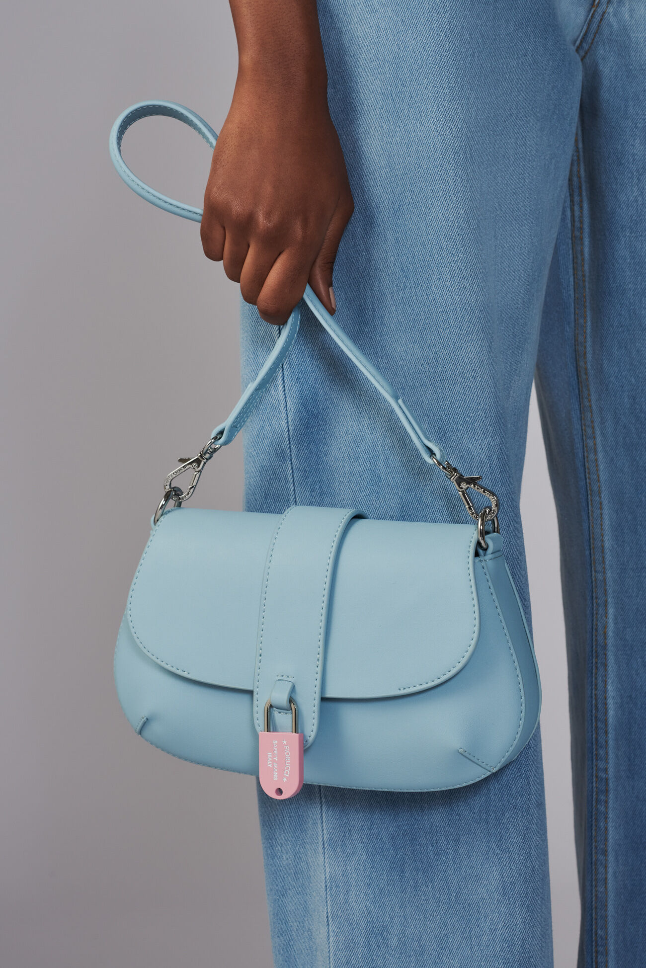 Safety Lock Shoulder Bag Blue
