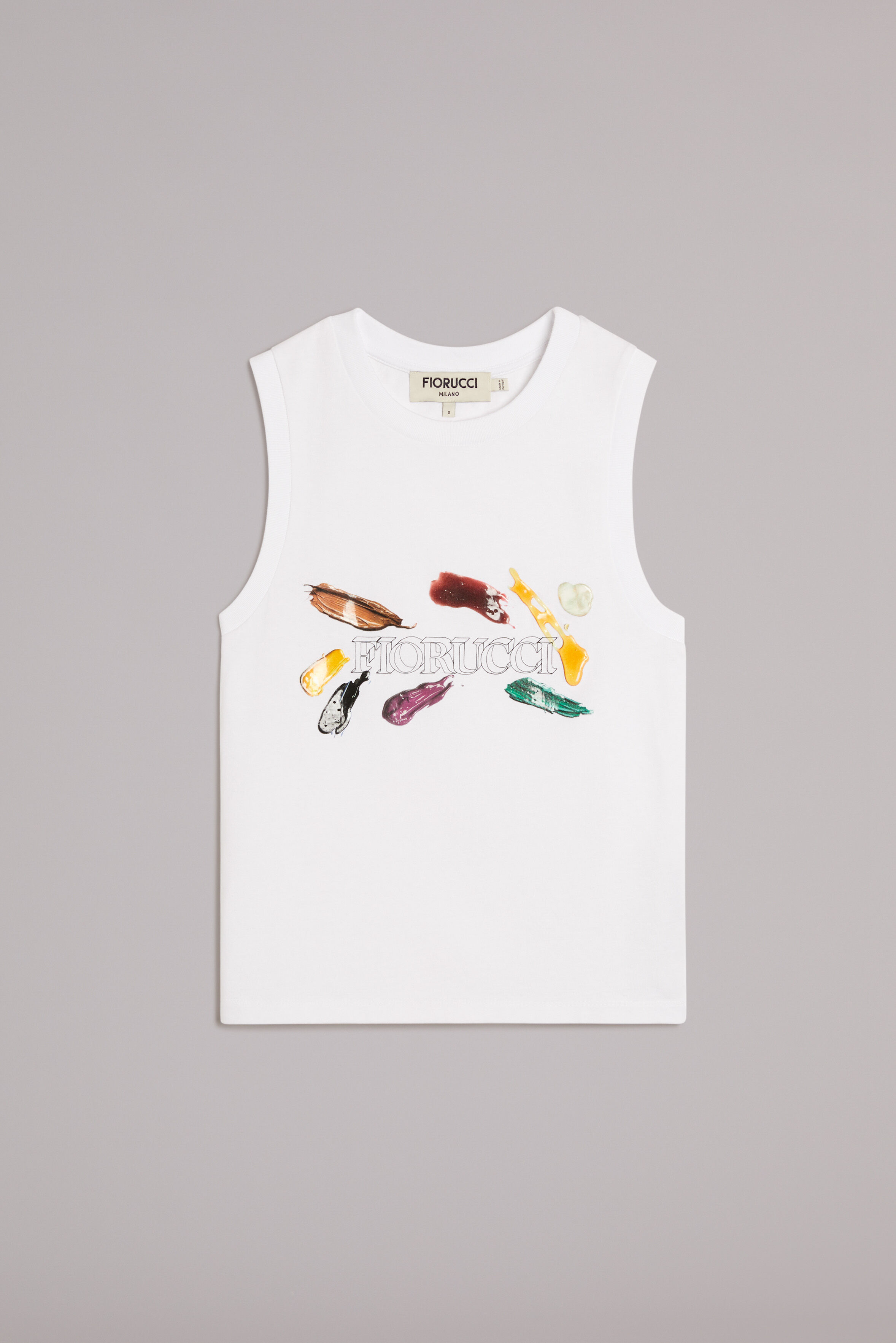 Fiorucci Official Online Store | Graphic Paint Vest Top White | Fiorucci