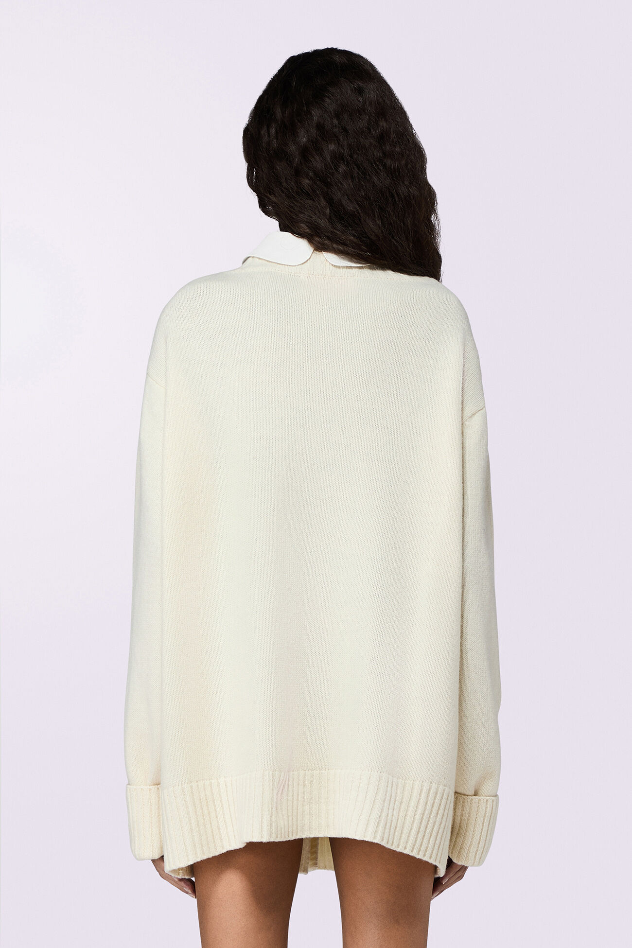 Angels Patch Oversized Cardigan Cream