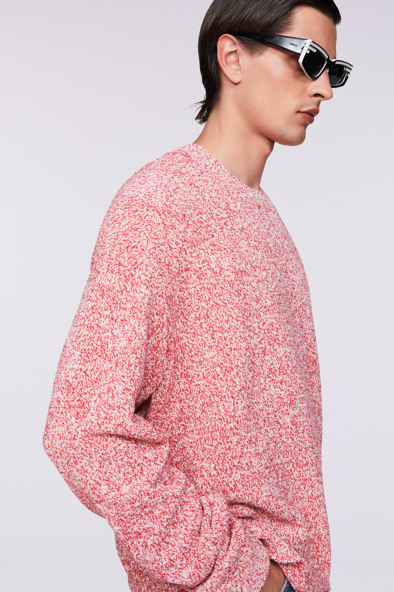 Melange Knit Jumper Red