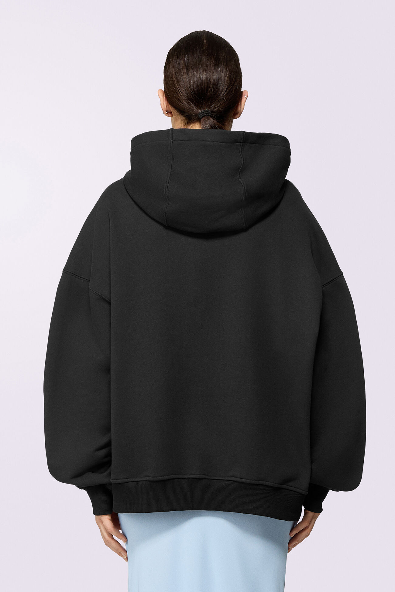 Skateboard Print Hoodie Black