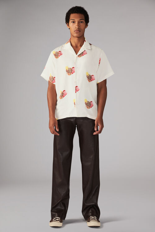 Cocktail Print Bowling Shirt White