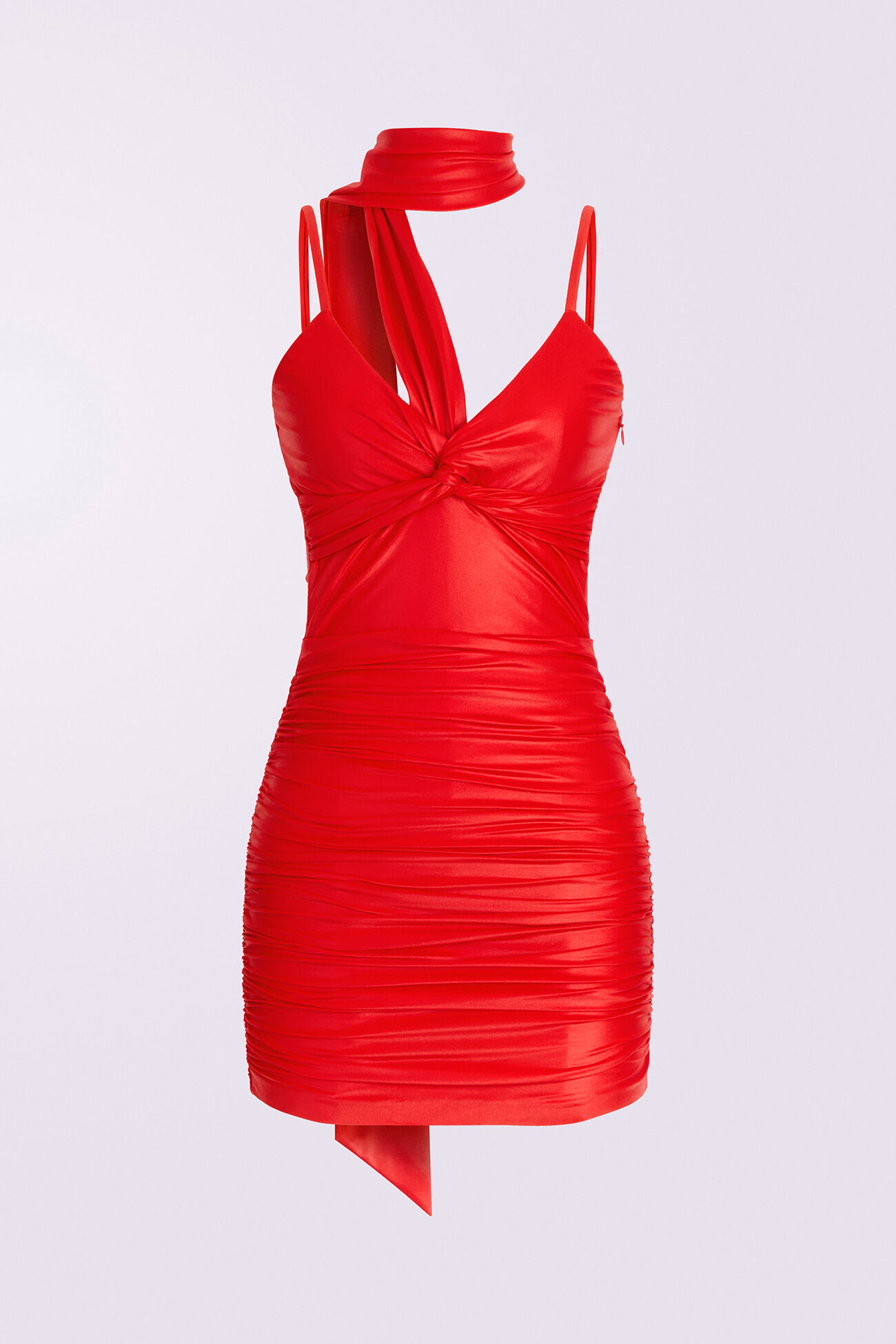 Scarf Bodycon Mini Dress Red