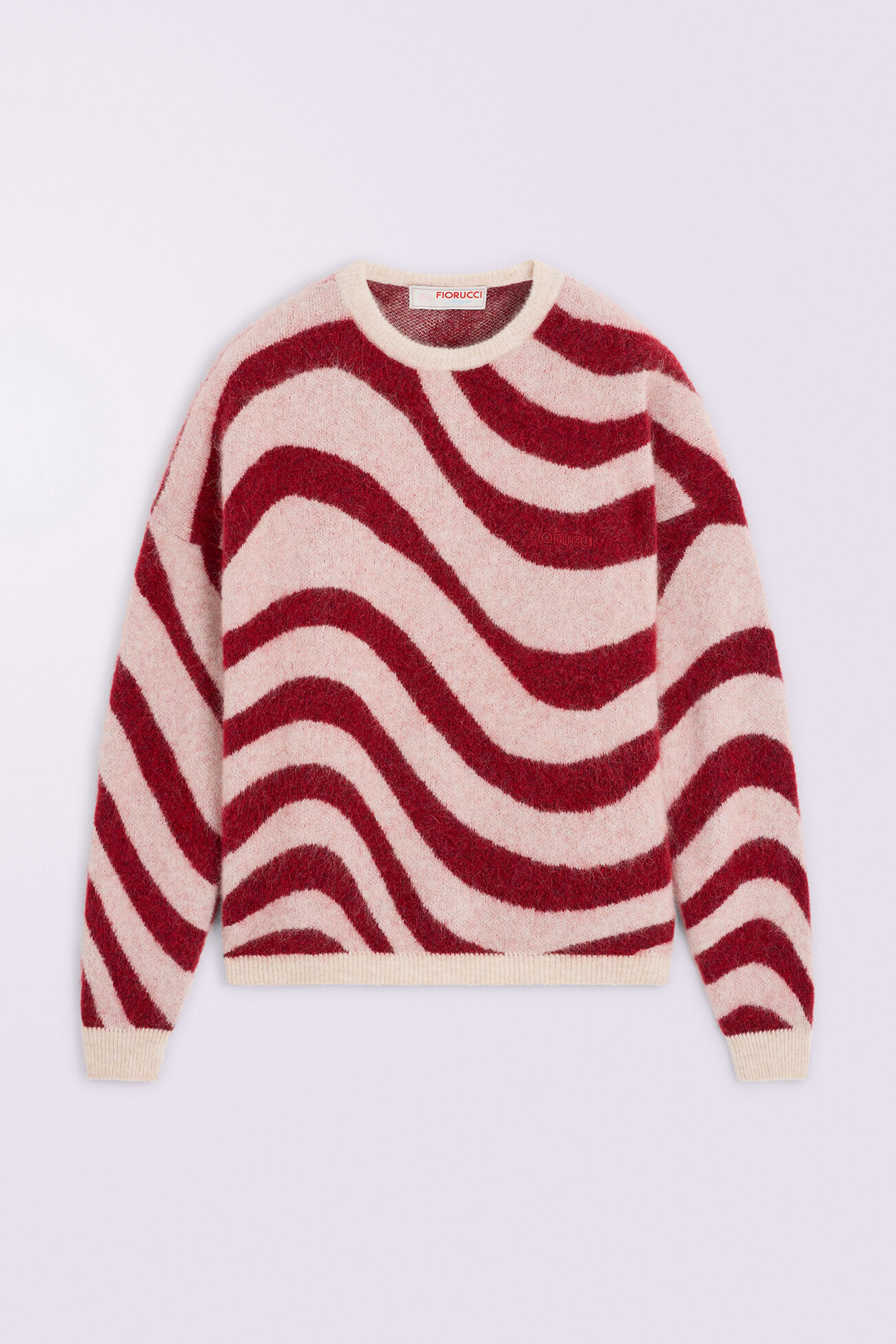 Unisex Candy Stripe Knit Jumper Red