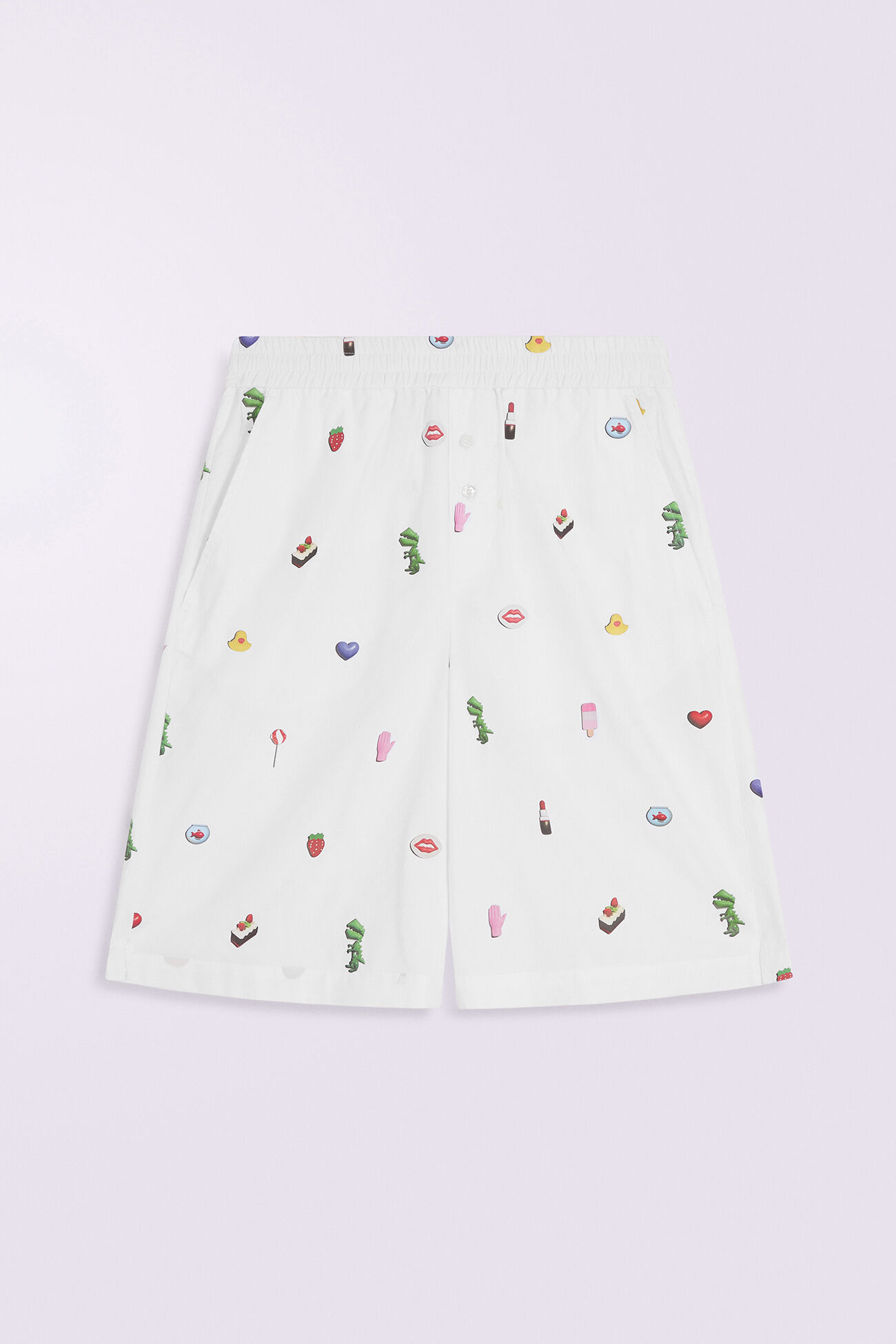 Charm Print Shorts White