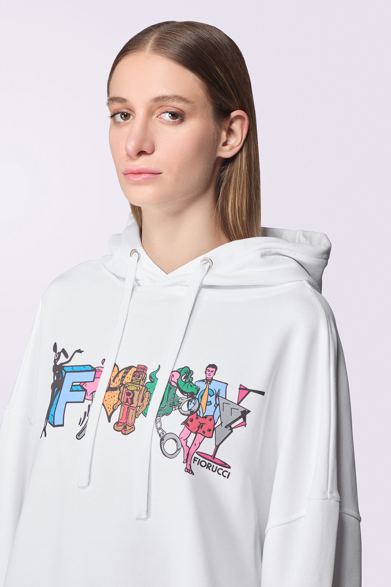 Unisex Toon Logo Hoodie White