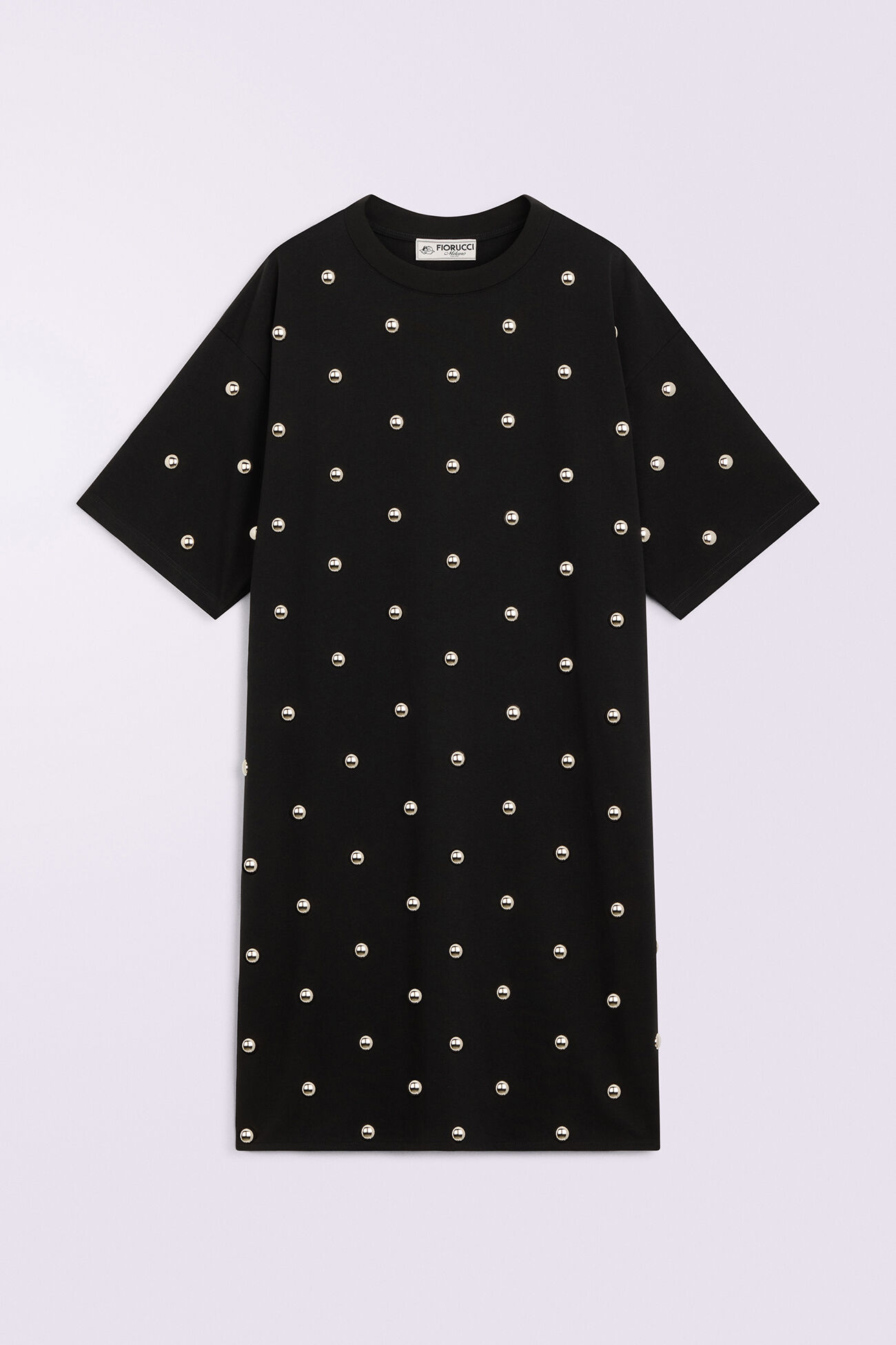 Stud Midi T-Dress Black
