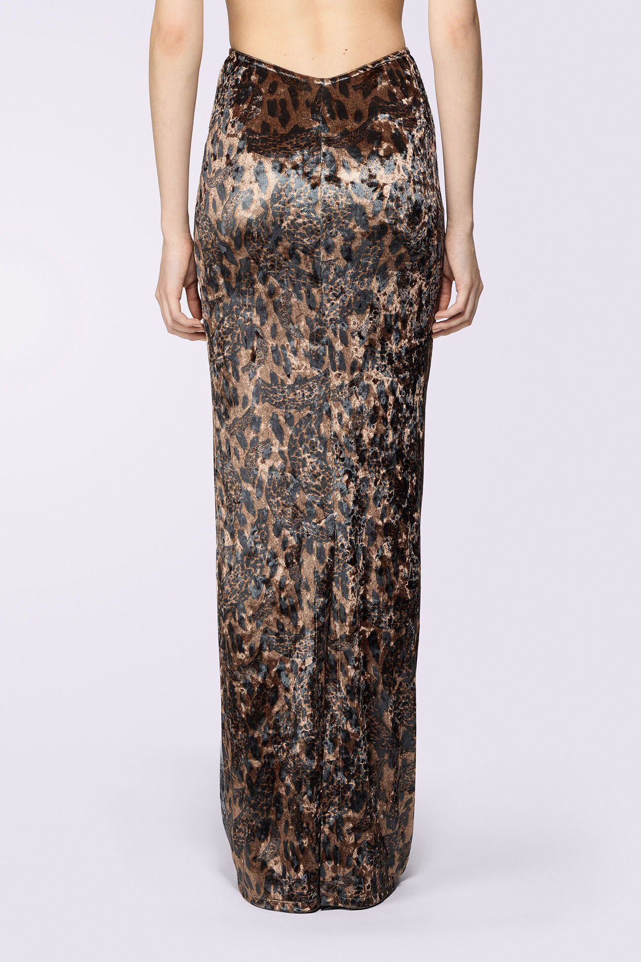 Banimalier Velour Maxi Skirt Brown