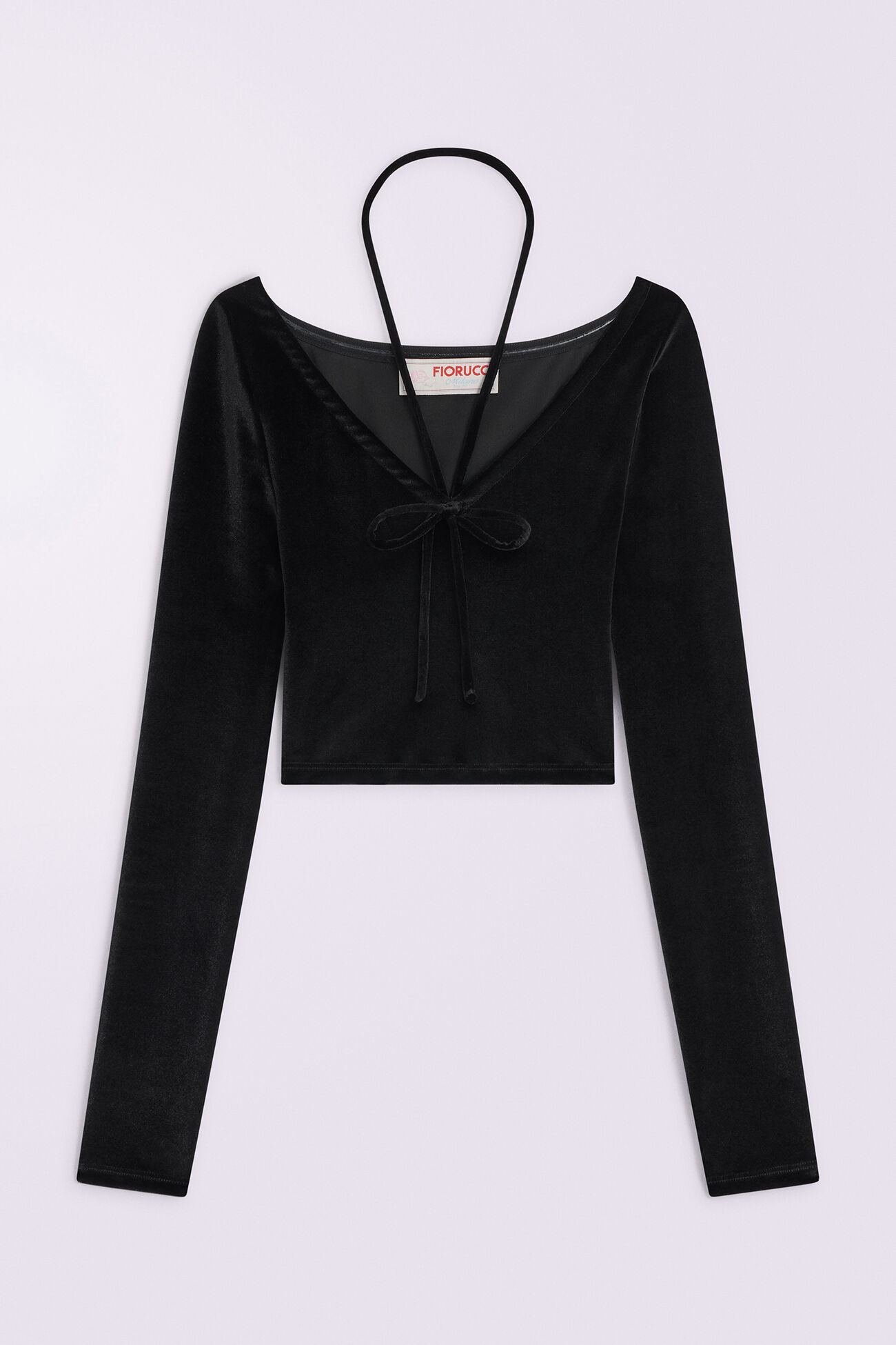 Velour Halter Top Black