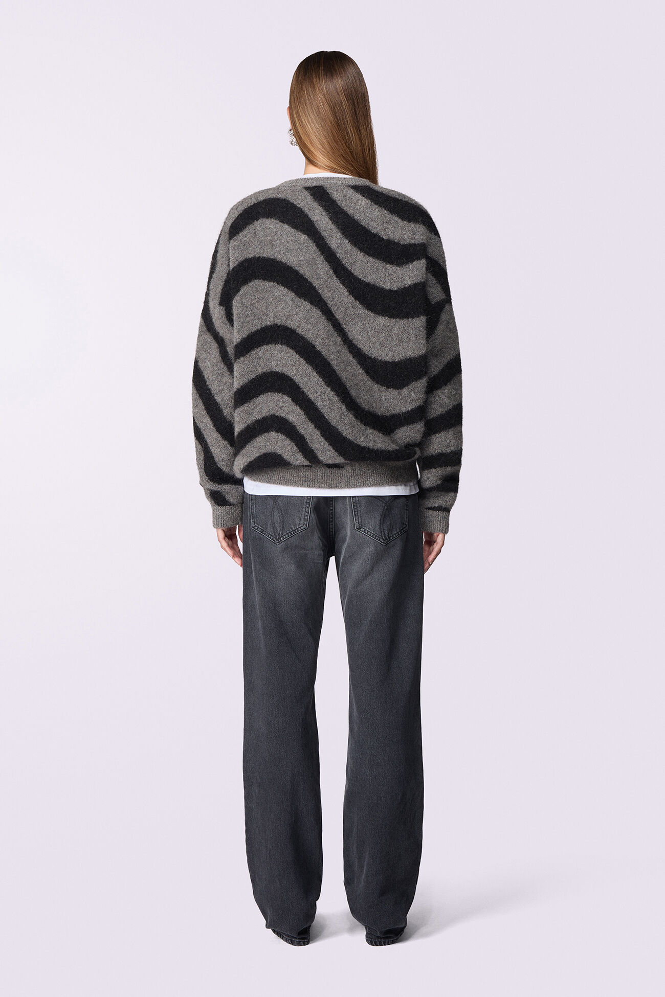 Unisex Candy Stripe Knit Jumper Black