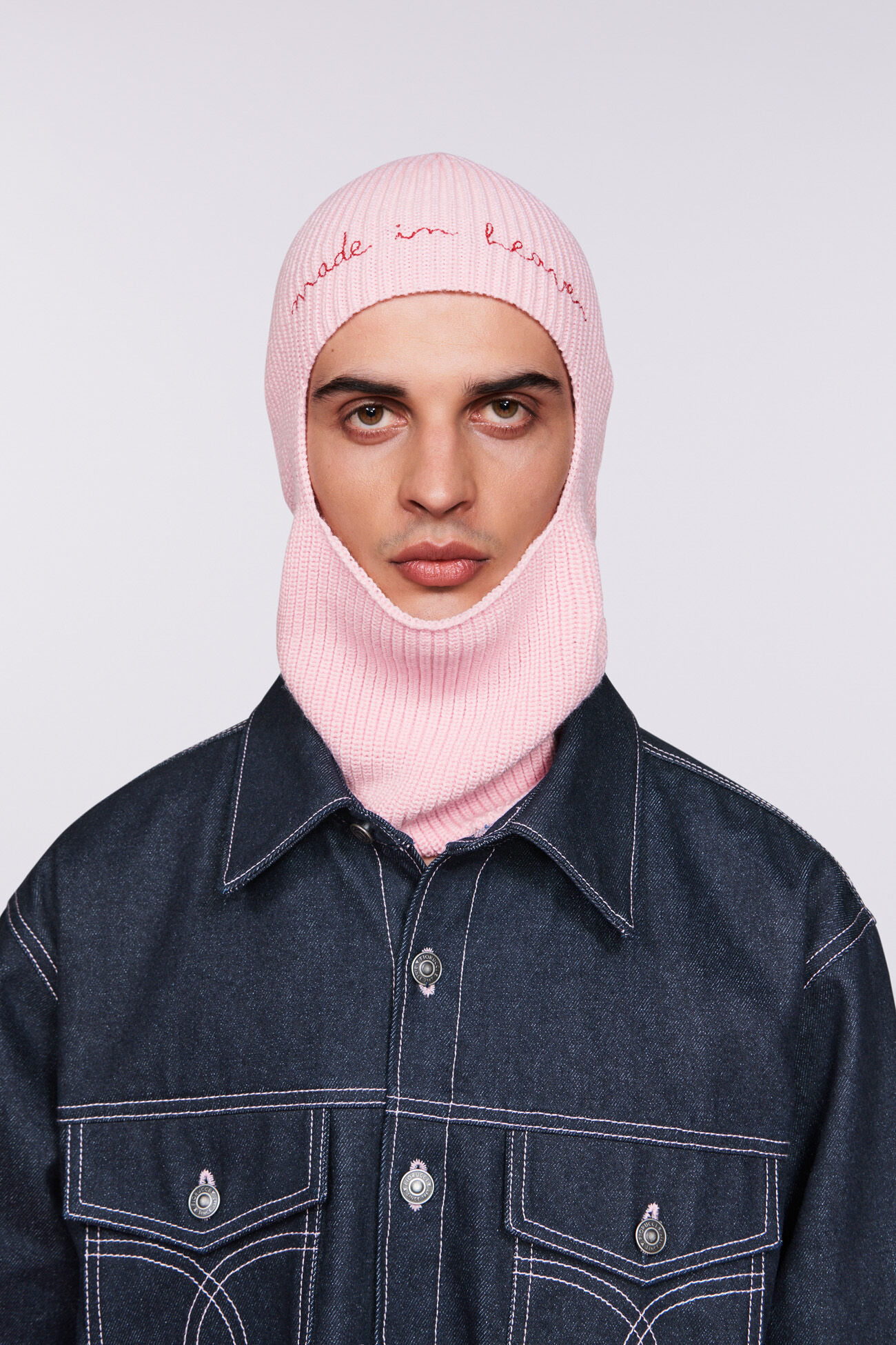Embroidered Balaklava Pink